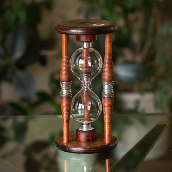 Vintage Antique Bobbin Hourglass Kit - Handmade Wooden Spool & Sand Timer for Sewing, Crafting, and Home Decor