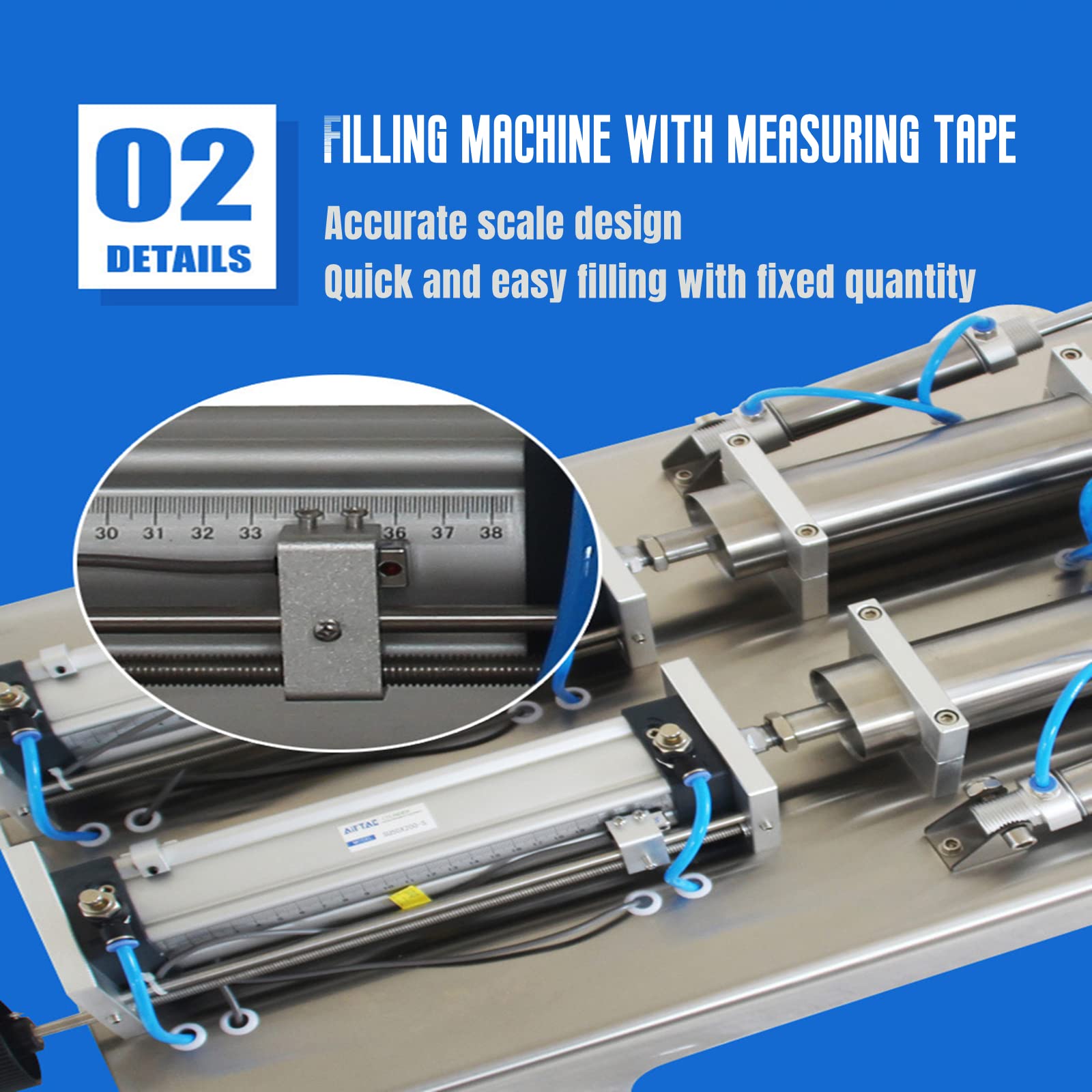 Stainless Steel Dual-Head Pneumatic Liquid & Paste Filling Machine for Toothpaste, Cream, Oil, Shampoo - Ideal for Cosmetics, Pharmaceuticals & Food Production Lines