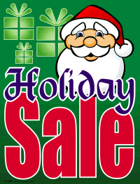 Custom Plastic Window Sign - Christmas Holiday Sale with Santa Design - Perfect for Retail Stores, Shops & Seasonal Promotions