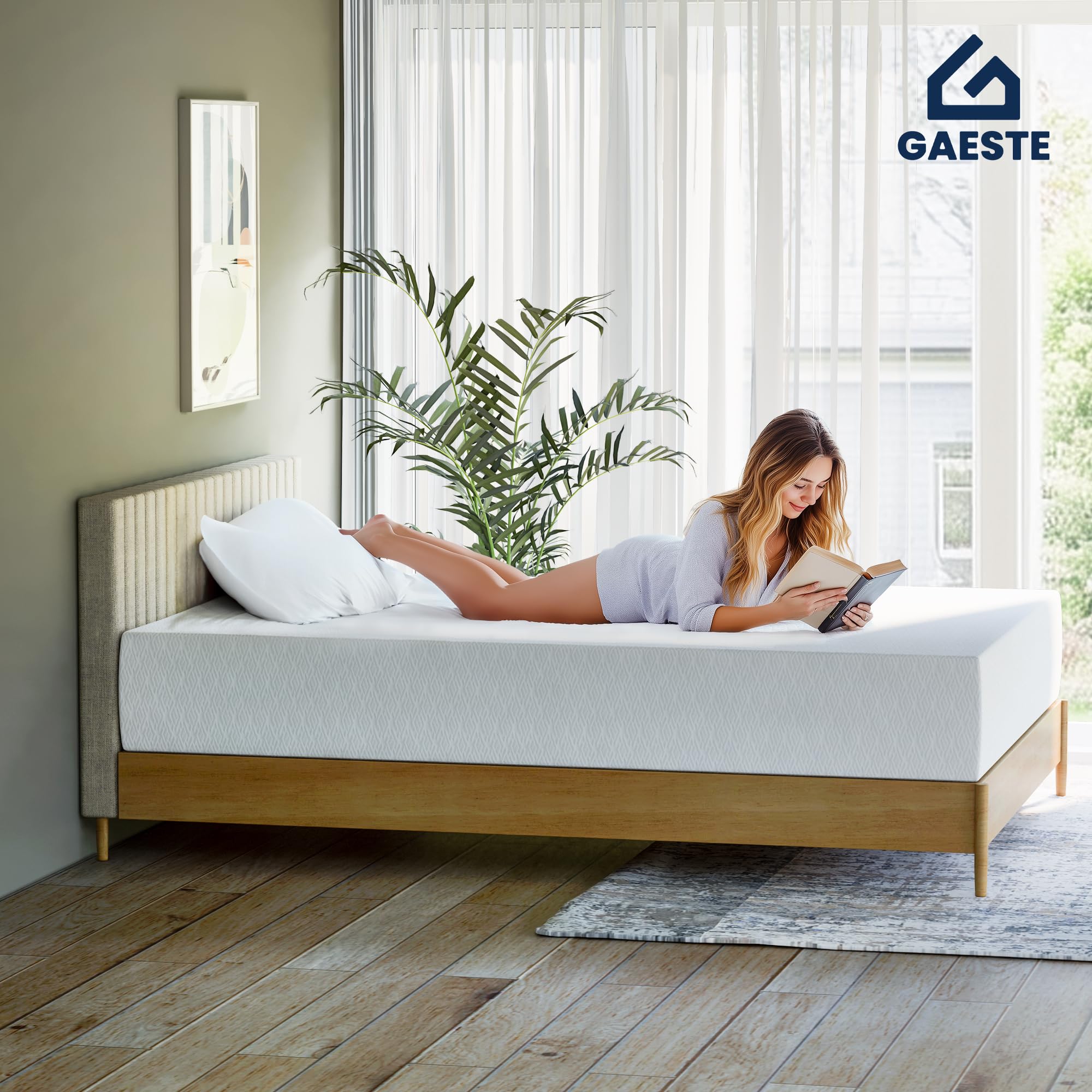 6 Inch Full Size Cooling Green Tea Memory Foam Mattress - Medium Firm CertiPUR-US Certified, Pressure Relieving & Fiberglass Free - Mattress in a Box for Ultimate Comfort - Perfect for Guest Rooms, Dorms & Small Spaces