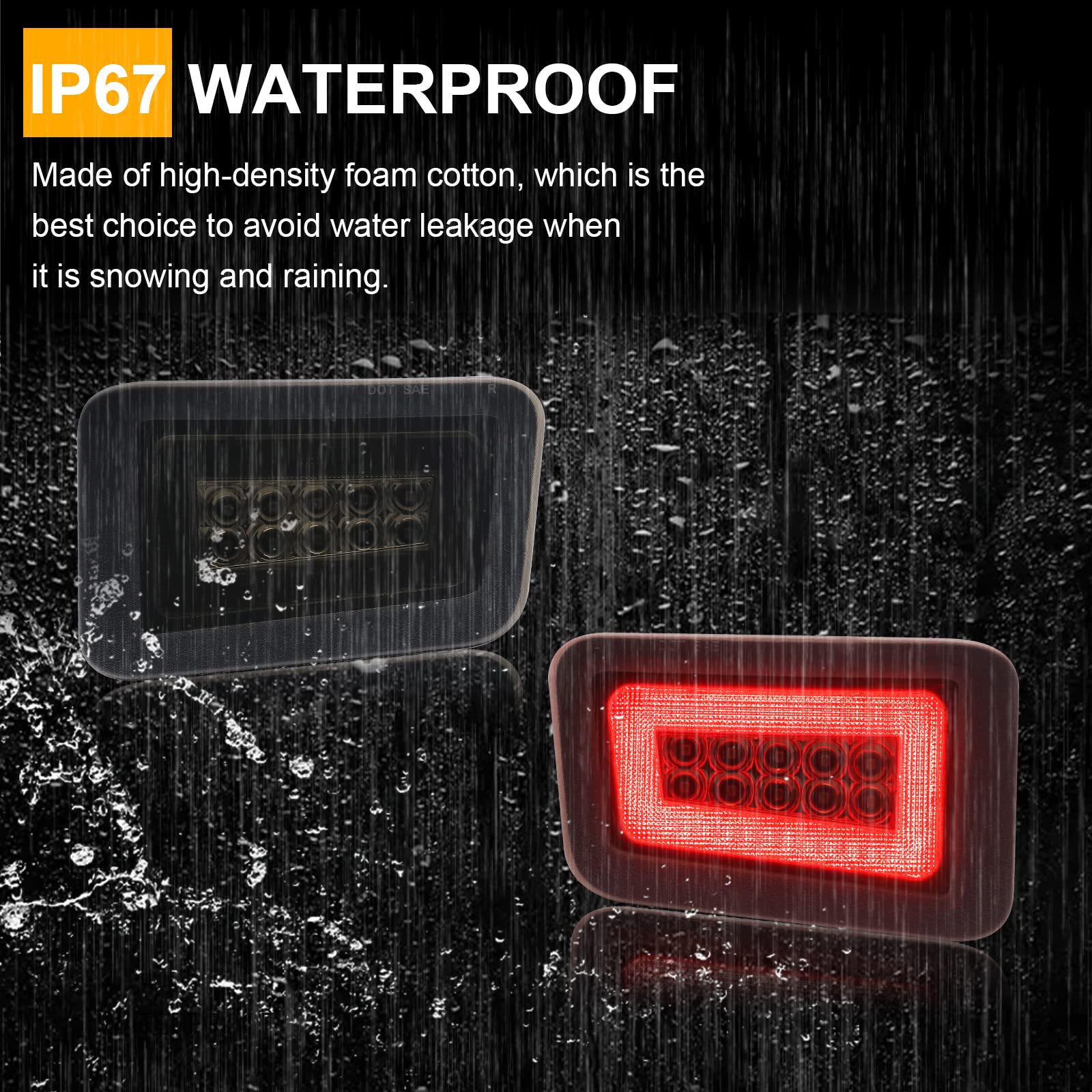 2005-2009 Hummer H2 Rear LED Bumper Fog Lights - 2PC Smoked Lens Brake Tail Lamp Assembly - Direct Replacement for OE 15100039 & 15100038 - Perfect for Off-Roading & Night Driving Safety