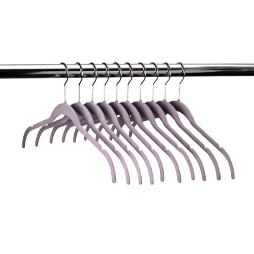 Ultra-Slim Velvet Shirt Hangers - Set of 100 - Lavender - Space-Saving Closet Organizers for Dresses, Blouses & Coats