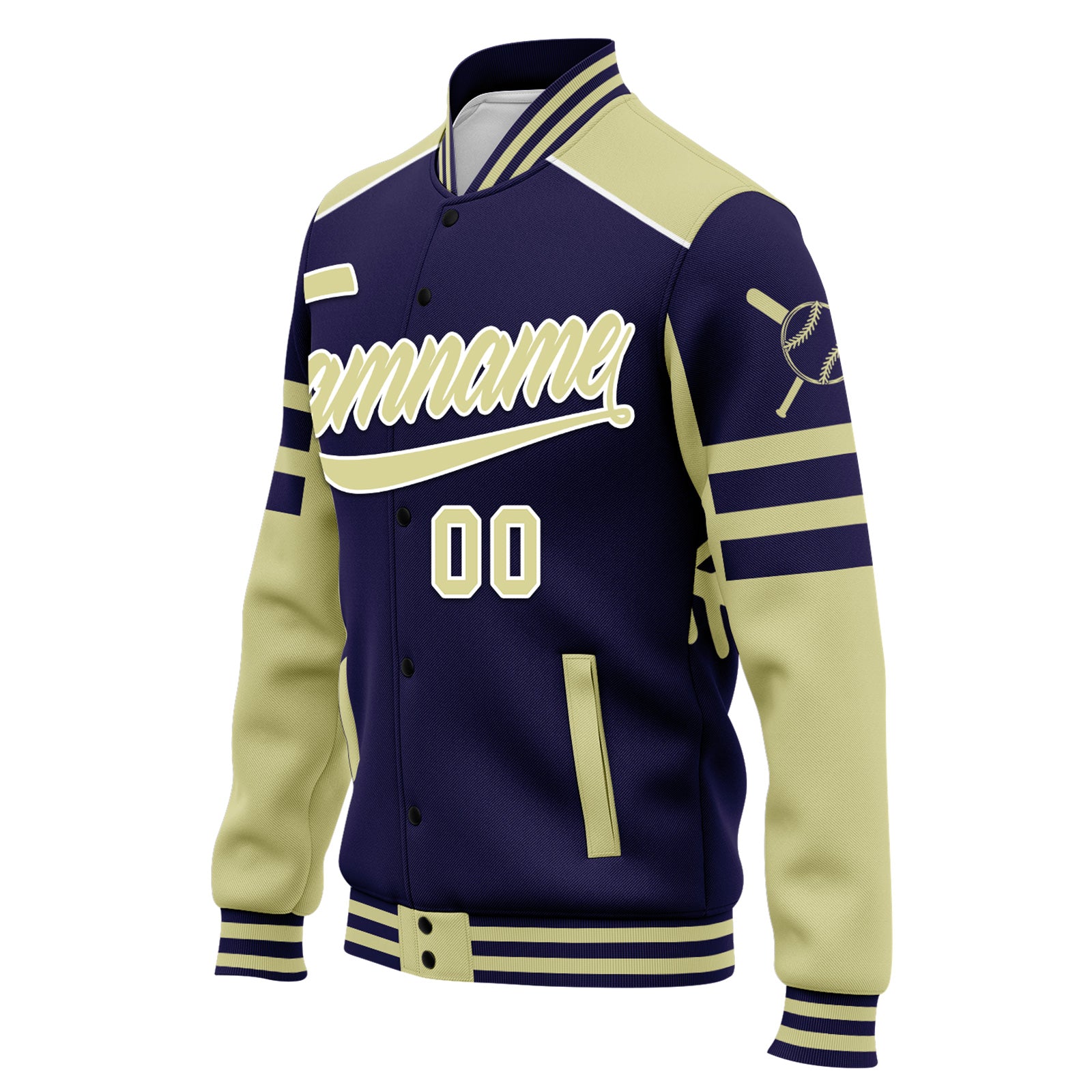Custom Personalized Bomber Jacket with Full Snap Closure - Varsity Letterman Style Jacket FZ005 D023003 - Perfect for School Events, Sports Games & Casual Wear
