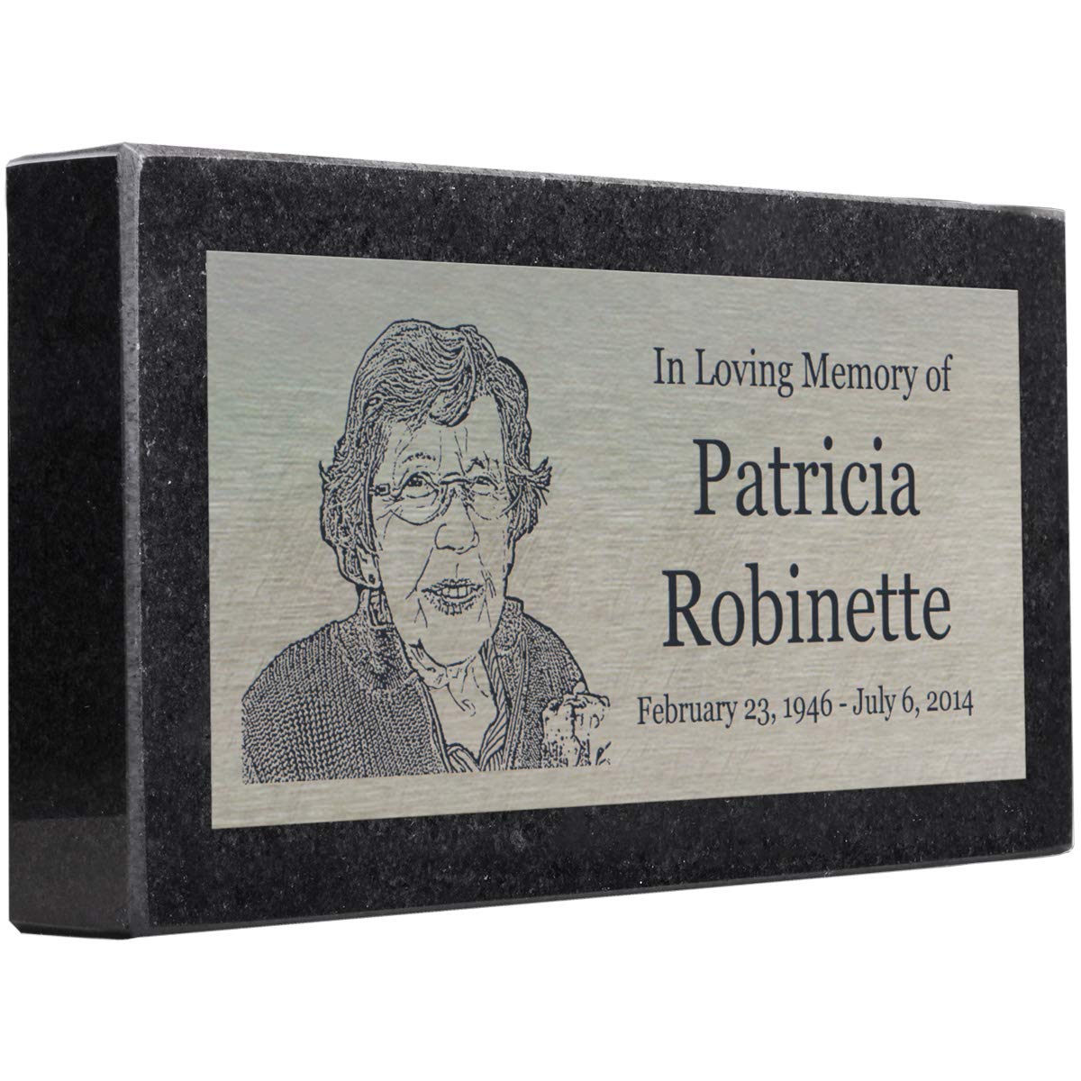 Premium Stainless Steel & Granite Memorial Headstone - Custom Engraved Grave Marker for Loved Ones, Pets (Dogs, Cats) - 8