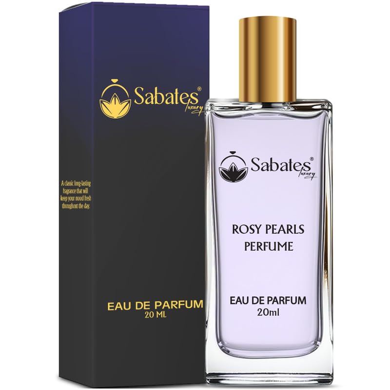 Sabates Rosy Pearls Perfume for Women - Long Lasting Beachy Fragrance, Floral Scent Eau de Parfum (20ml) | Perfect for Summer Vacations, Beach Outings & Date Nights