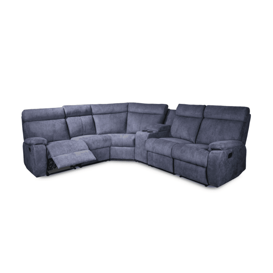 Estrella Fabric Recliner Sectional Sofa - Pet Friendly & Water Repellent Upholstery for Living Room, Family Room & Home Theater Comfort