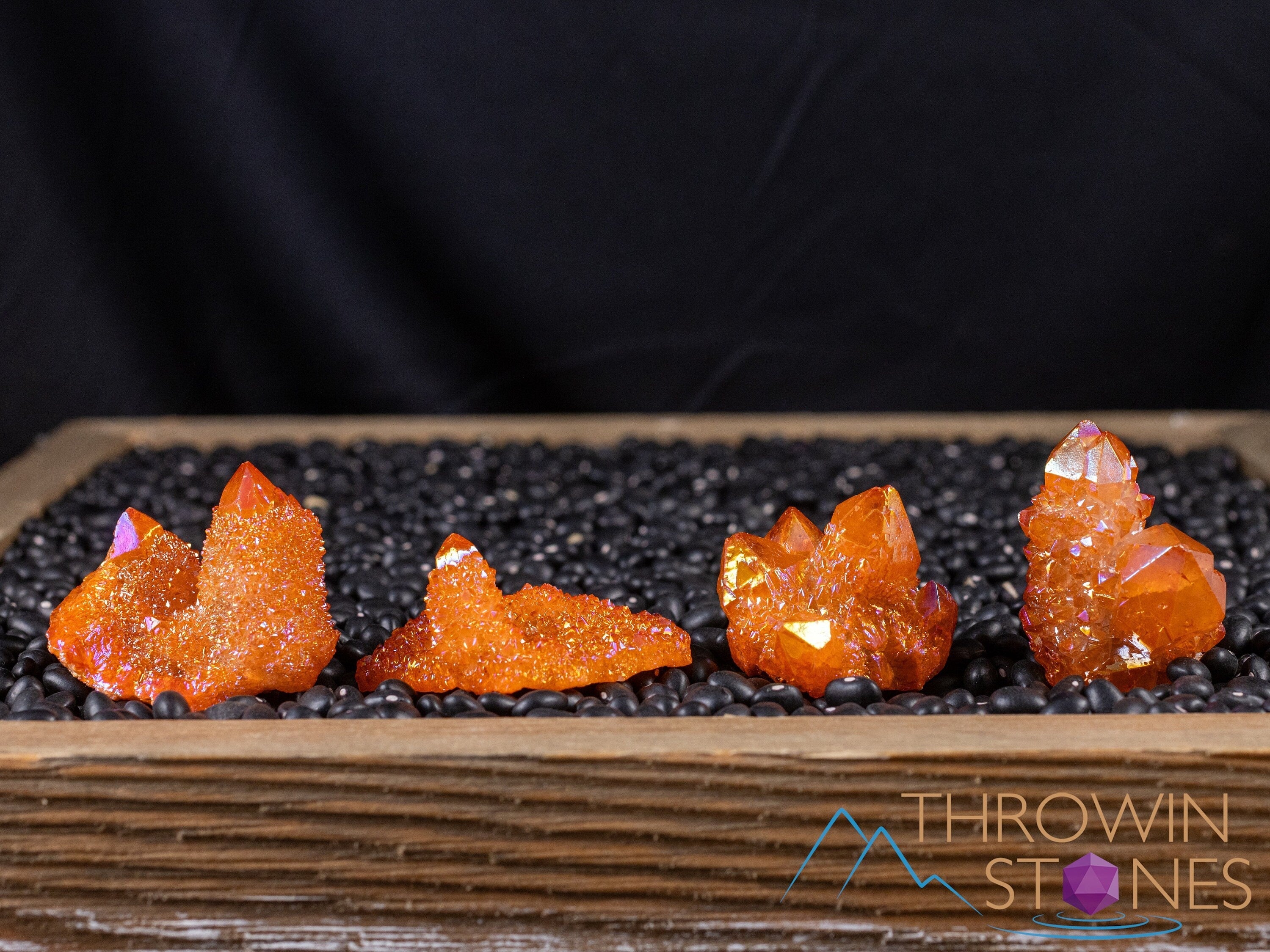 Orange Tangerine Aura Quartz Crystal Cluster - Natural Rainbow Spirit Quartz for Healing, Meditation & Home Decor (E2136) | Perfect for Crystal Grids, Reiki Energy Work & Spiritual Gifts