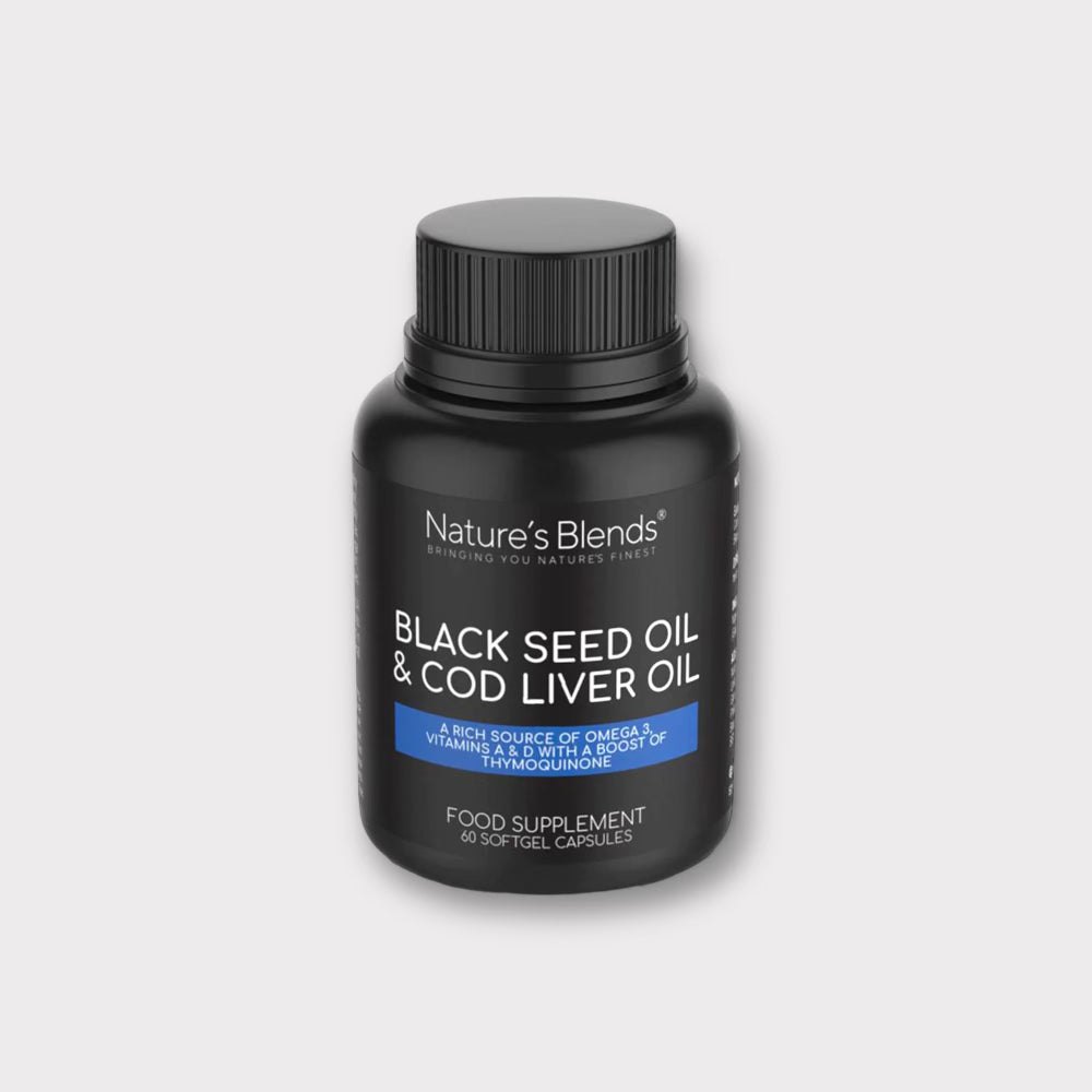 Premium Black Seed Cod Liver Oil Softgels - Supports Heart, Brain & Immune Health - Ideal for Daily Wellness & Joint Care