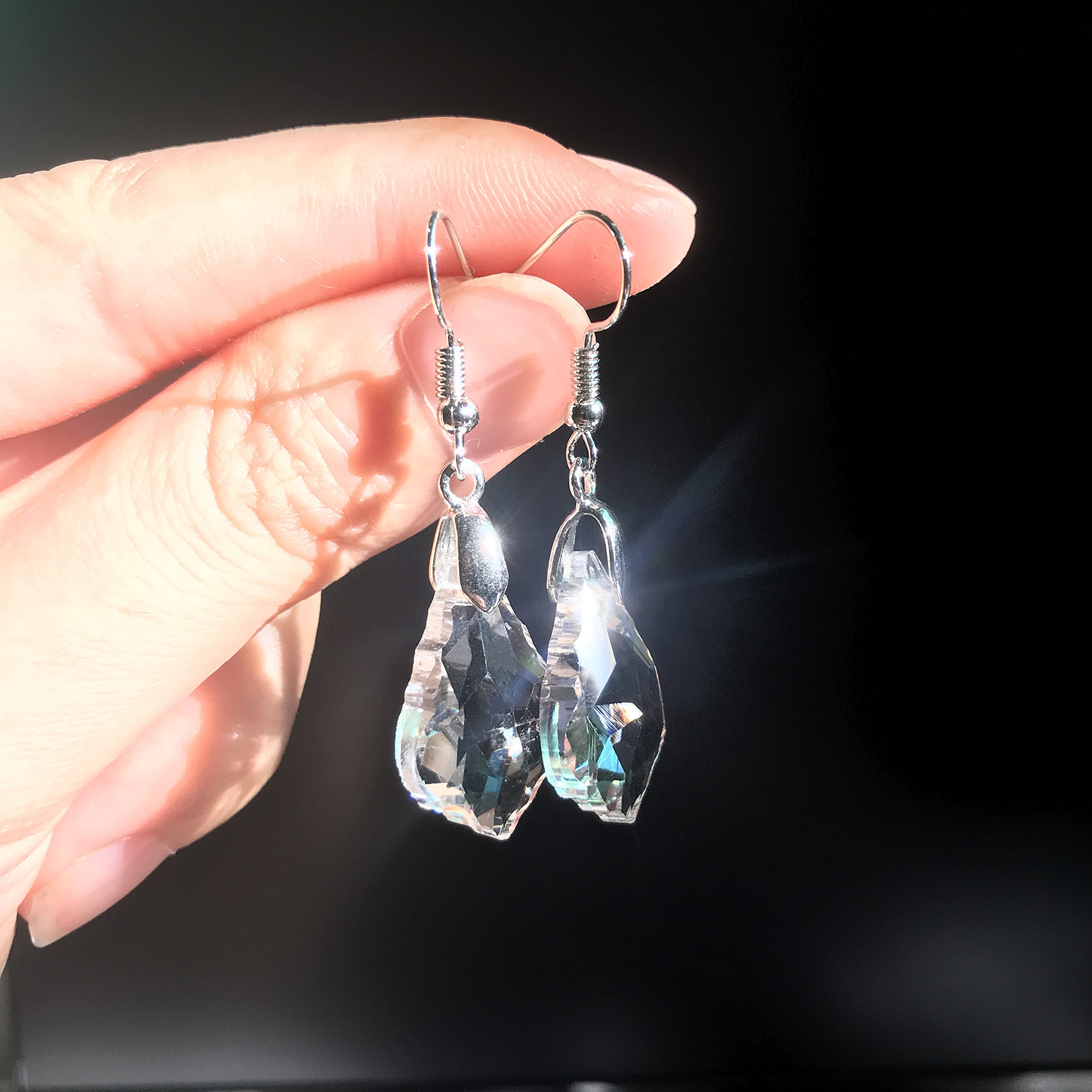 Sparkly Multi-Color Crystal Teardrop Dangle Earrings for Women - Rainbow Geometric Statement Jewelry Gifts | Perfect for Parties, Weddings & Special Occasions
