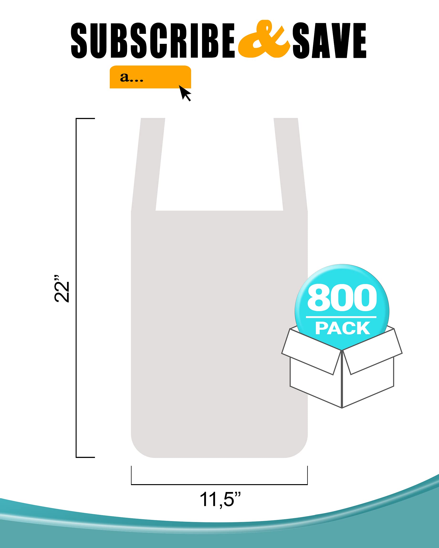 800 Pack Thank You Plastic Bags 11.5x6.5x22 Inches - 0.55 Mil Thickness Preprinted Retail Shopping Bags | Carry-Out T-Shirt Bags for Clothing Stores, Restaurants & Gift Shops | Perfect for Packaging, Merchandise Display & Customer Convenience