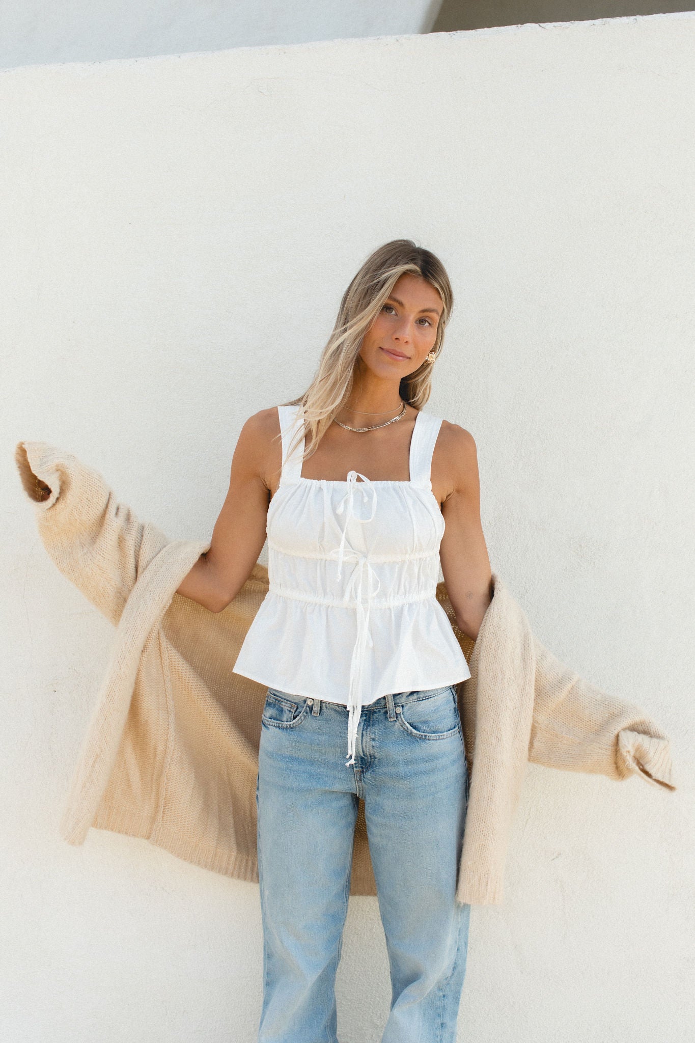 Tuscan Tie Tank Top for Women - Stylish Summer Sleeveless Blouse, Perfect for Beach, Vacation & Casual Outings