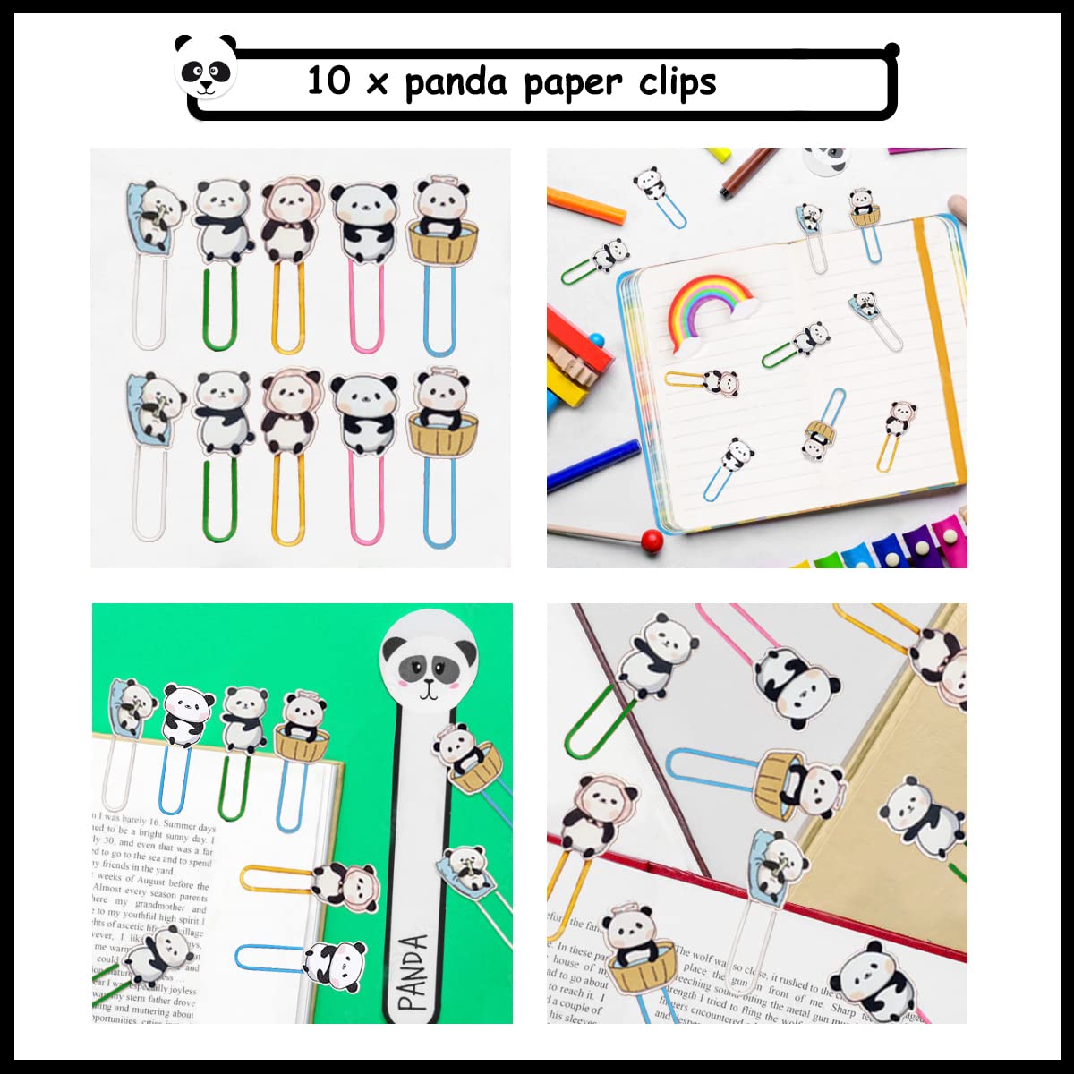 Joymemo Panda Party Favors for Kids - 24-Pack Panda Goodie Bags with Stickers, Keychains, Squishy Toys, Straws & Blowers - Perfect for Birthday Parties, Baby Showers, School Rewards & Classroom Prizes (Panda Theme Party Supplies)