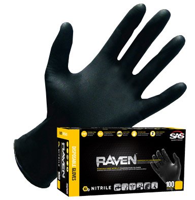 Raven Powder-Free Nitrile Gloves - XL (100 Count) | Latex-Free, Durable & Comfortable for Medical, Cleaning, Food Handling & Tattoo Use