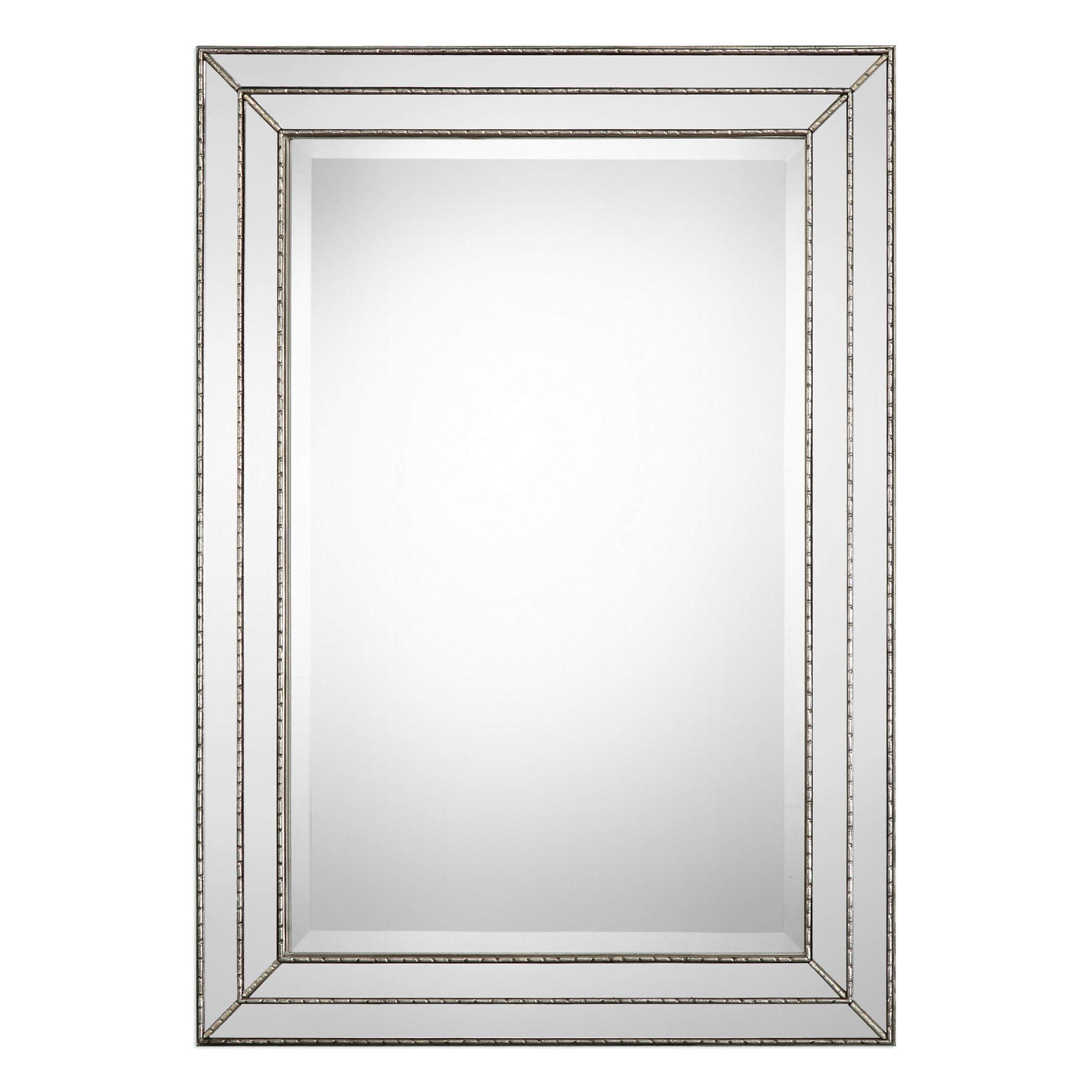 Silver Mirror with Hooks - Easy Installation for Home Decor