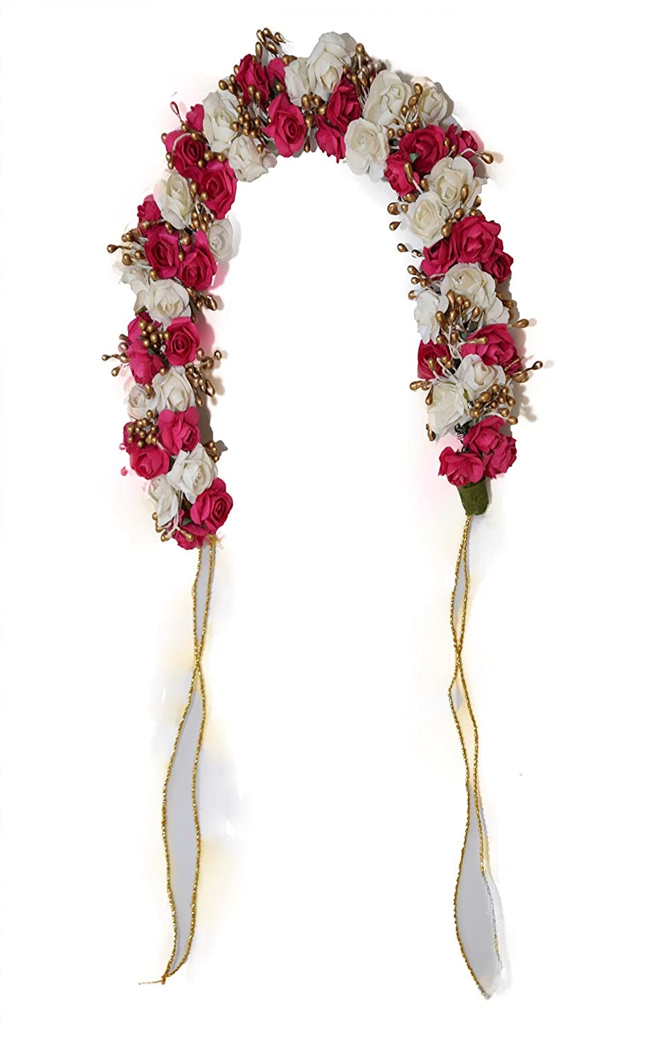 Veltic - Small Rose Gajra Hair Clip VE262 | Floral Hair Accessory for Weddings, Parties & Special Occasions