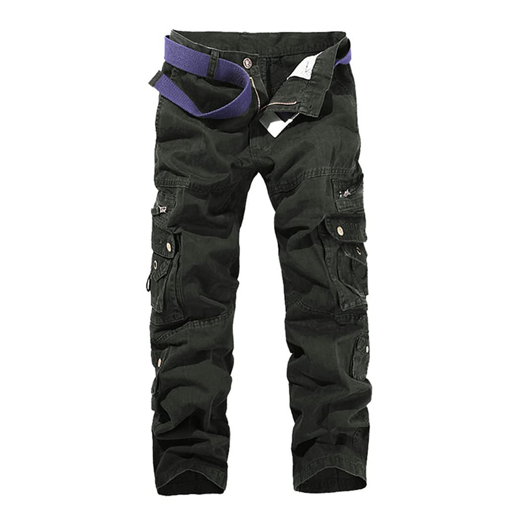 Men's Cargo Pants for Autumn - Straight Fit Casual Tactical Pants with Multiple Pockets | Military Style Outdoor Hiking & Travel Pants for Adventure & Daily Wear