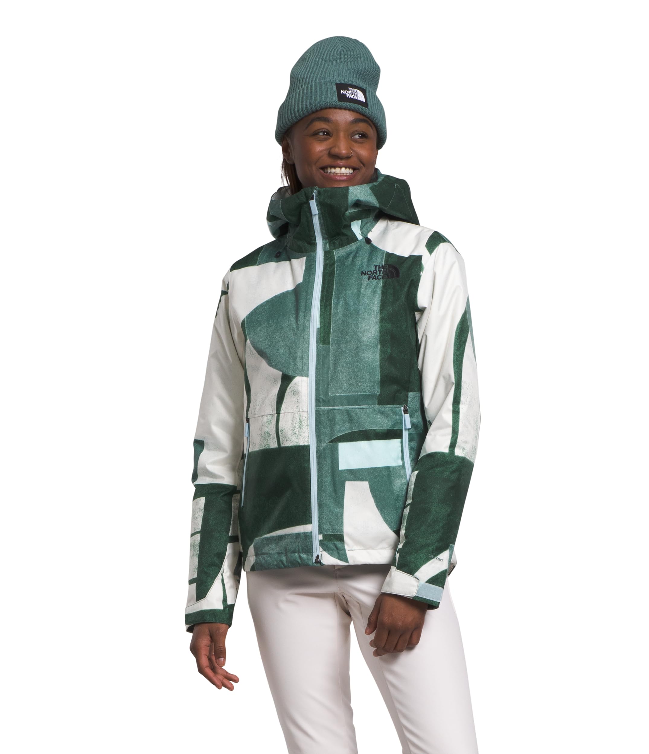 The North Face Women's Clementine Triclimate Jacket - Size S, Dark Sage/Paper Half Dome Print - Waterproof & Windproof 3-in-1 Parka for Hiking, Camping & Outdoor Adventures
