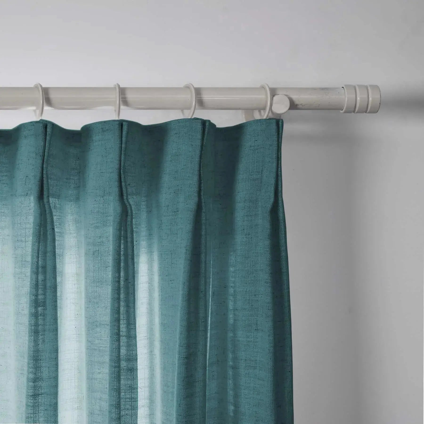 Linen Pleated Cafe Curtains for Kitchen Windows - Elegant Semi-Sheer Window Treatment for Coffee Shops, Restaurants & Home Decor