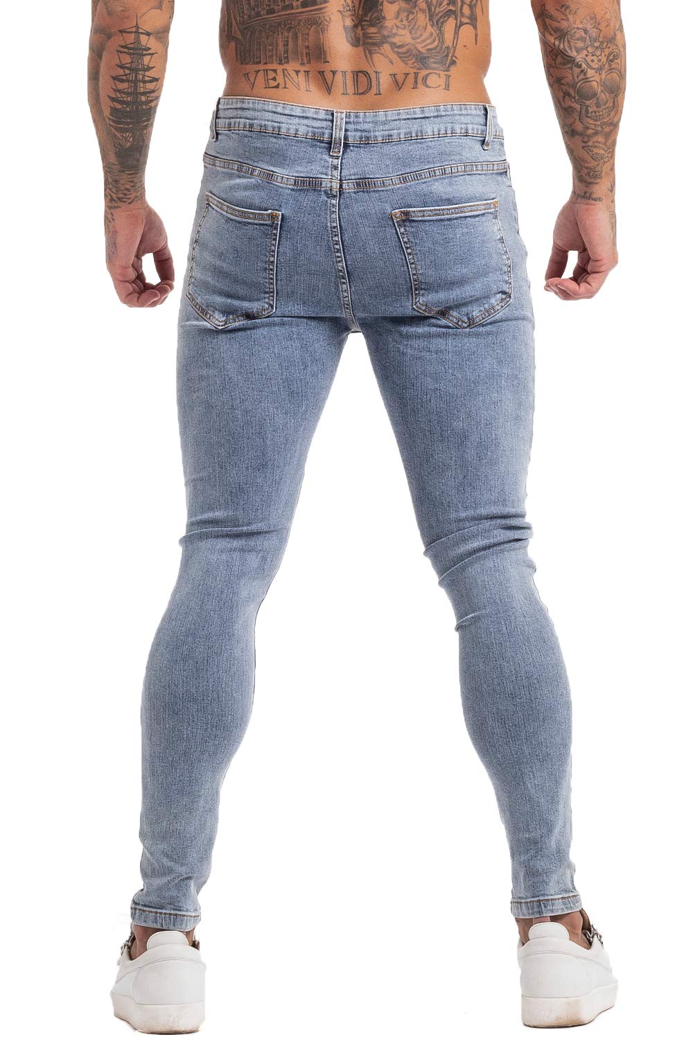 GINGTTO Men's Ripped Stretch Skinny Jeans - Slim Fit Tapered Denim Pants for Men | Casual Streetwear, Night Out, Date Night Outfits