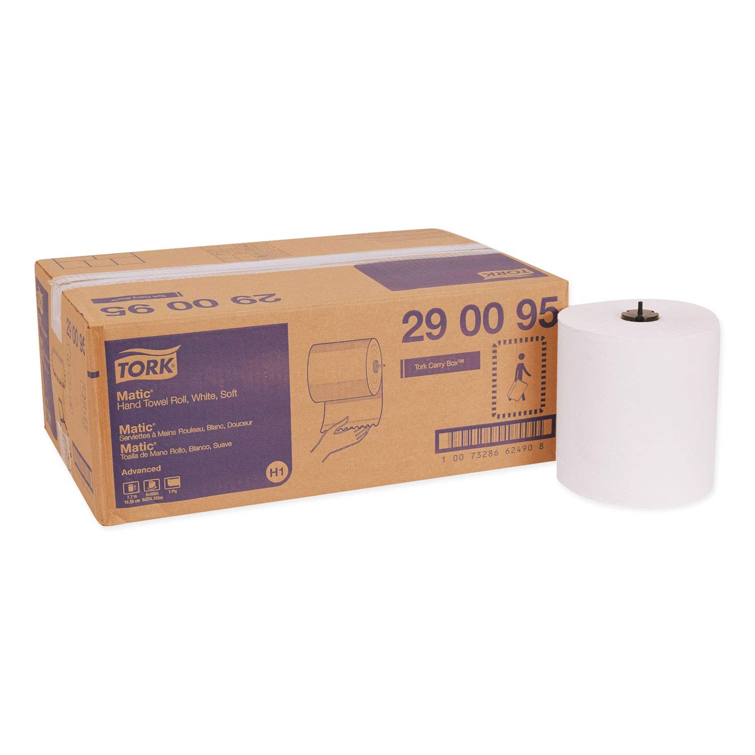 Tork Advanced Matic Hand Towel Roll - Premium Commercial Paper Towels for Restaurants, Offices & Public Restrooms (TRK290095) - Ideal for High-Traffic Hygiene & Hand Drying Needs