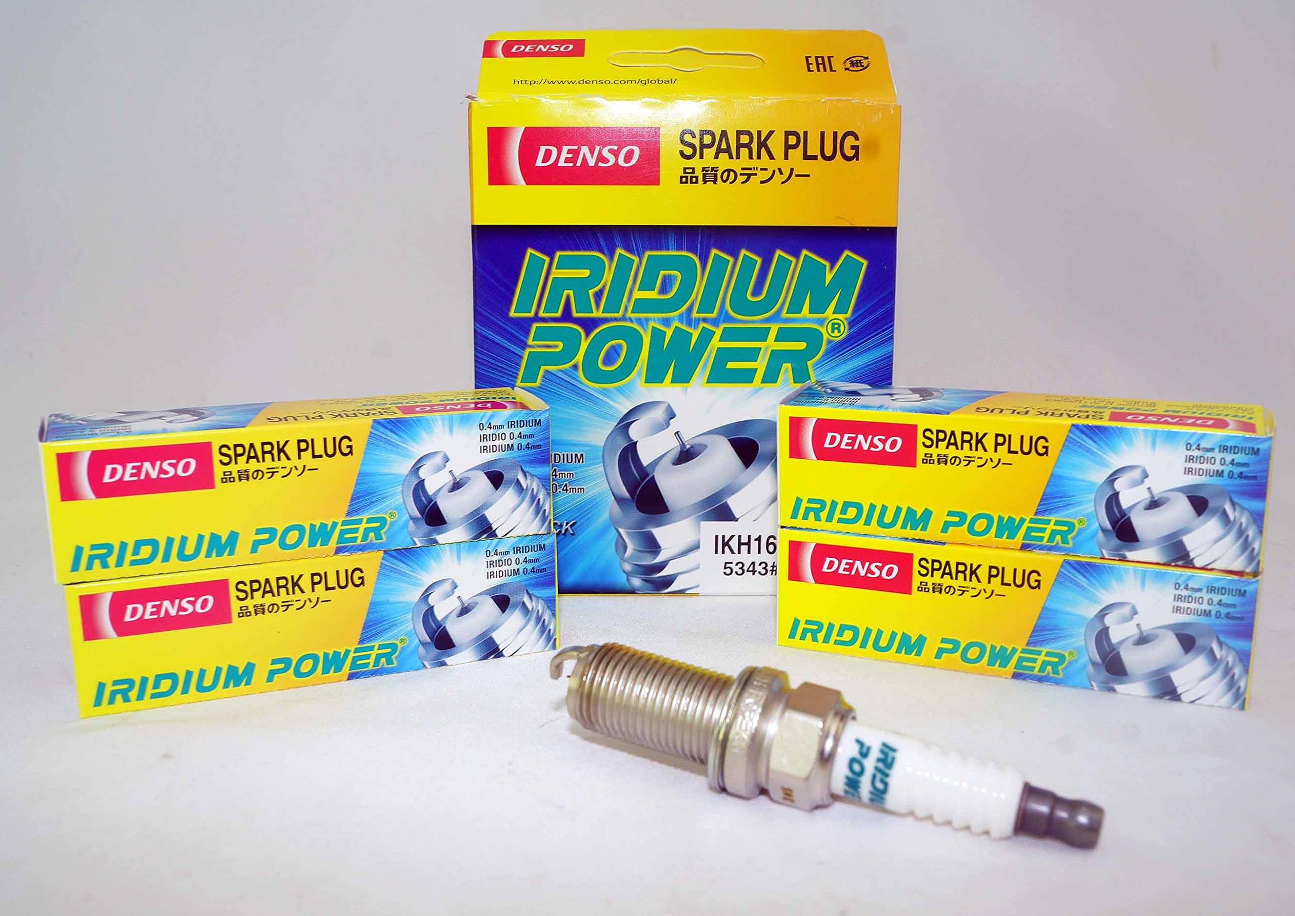 4 PCS DENSO IKH16 Iridium Power Spark Plugs #5343 - High Performance Ignition for Cars, Trucks & SUVs - Ideal for Daily Driving, Racing & Off-Road Use