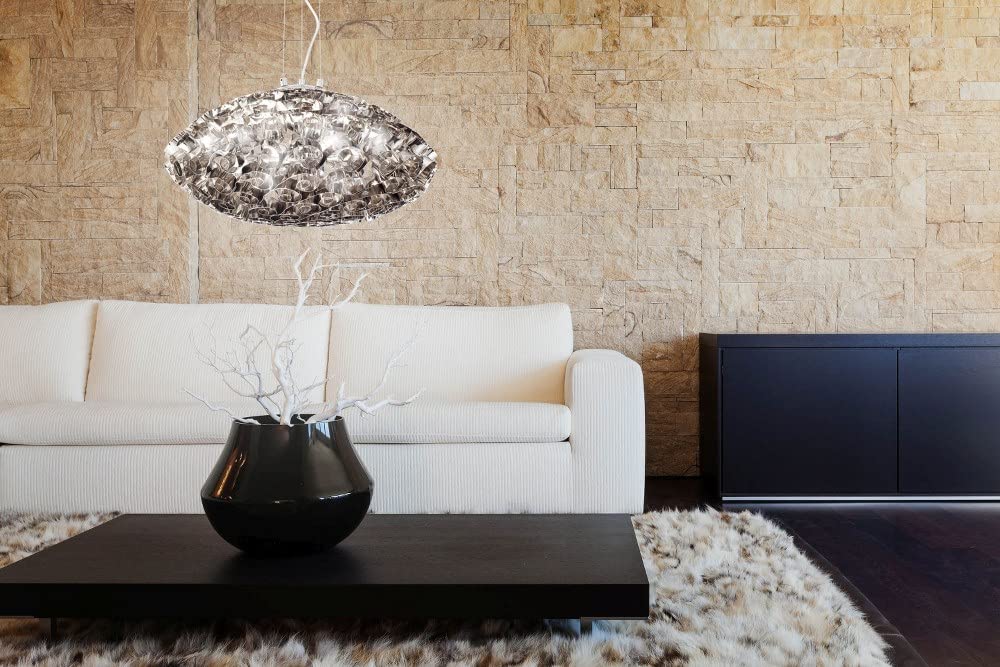 6-Light Transitional Chandelier in Polished Nickel Finish with Curled Strips - 11 Inch Modern Ceiling Light Fixture for Dining Room, Bedroom or Living Room Decor - Bailey Street 79-BEL-1862806