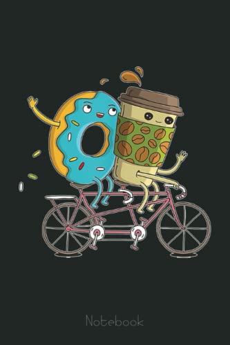 Ruled Donut & Coffee Themed Notebook Journal - Cute Cycling Bicycle Design | Perfect Gift for Food Lovers, Wedding Anniversaries & Coffee Enthusiasts | Great for Journaling, Note Taking & Gift Giving