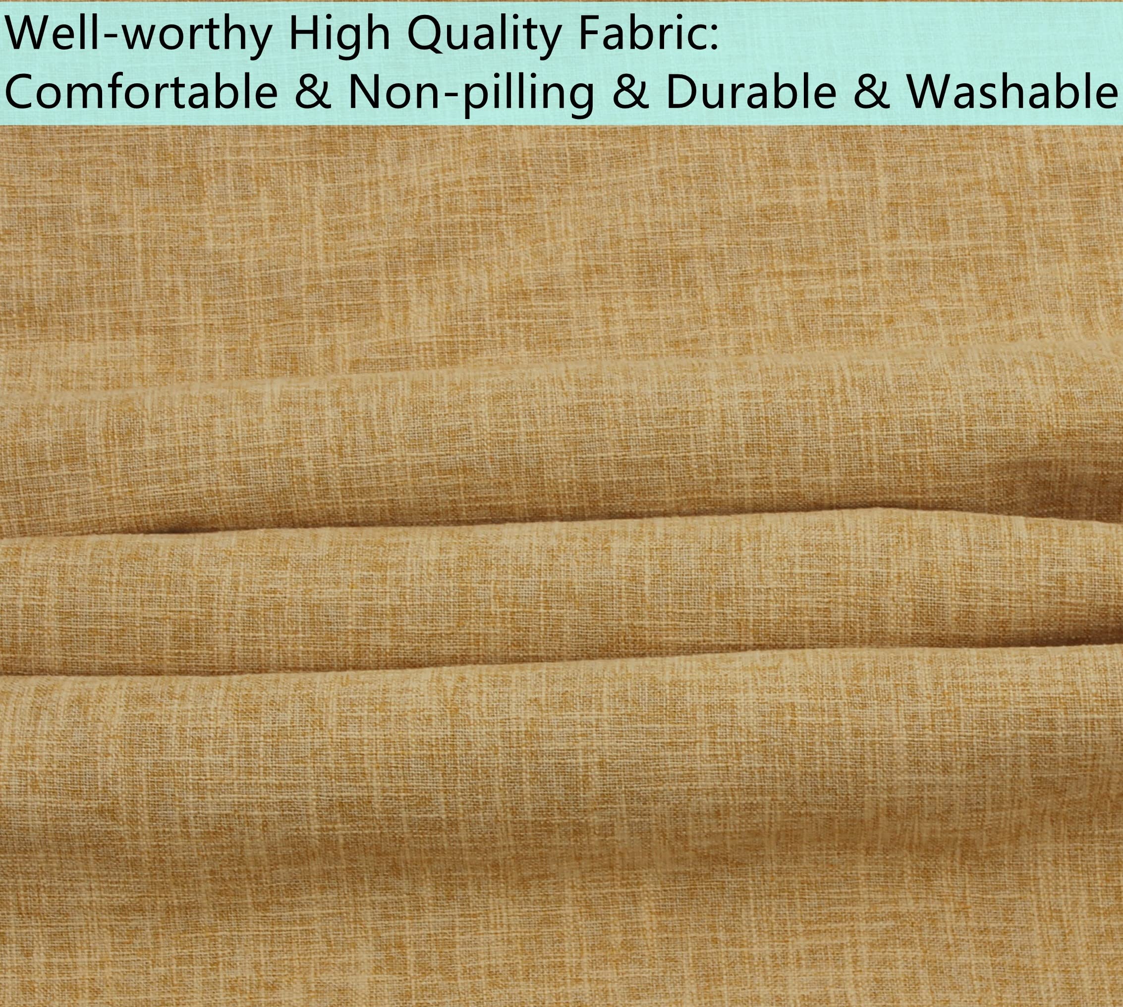 Custom Size Bench Cushion - 48 x 16 x 2 Inch Yellow Farmhouse Style Entryway & End of Bed Storage Seat Cushion - Perfect for Hallway, Bedroom, and Living Room Decor
