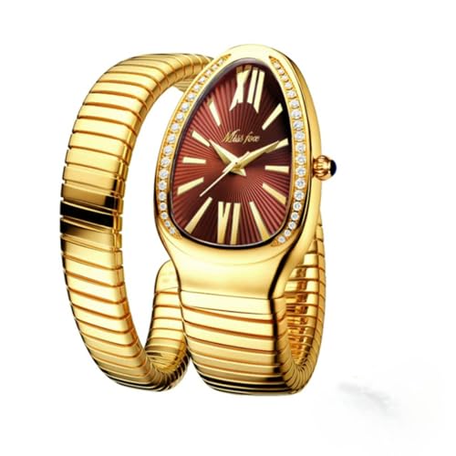 Elegant Snake Shape Bracelet Watch for Women - Waterproof Quartz Jewelry Watch - Perfect for Parties, Weddings & Formal Events