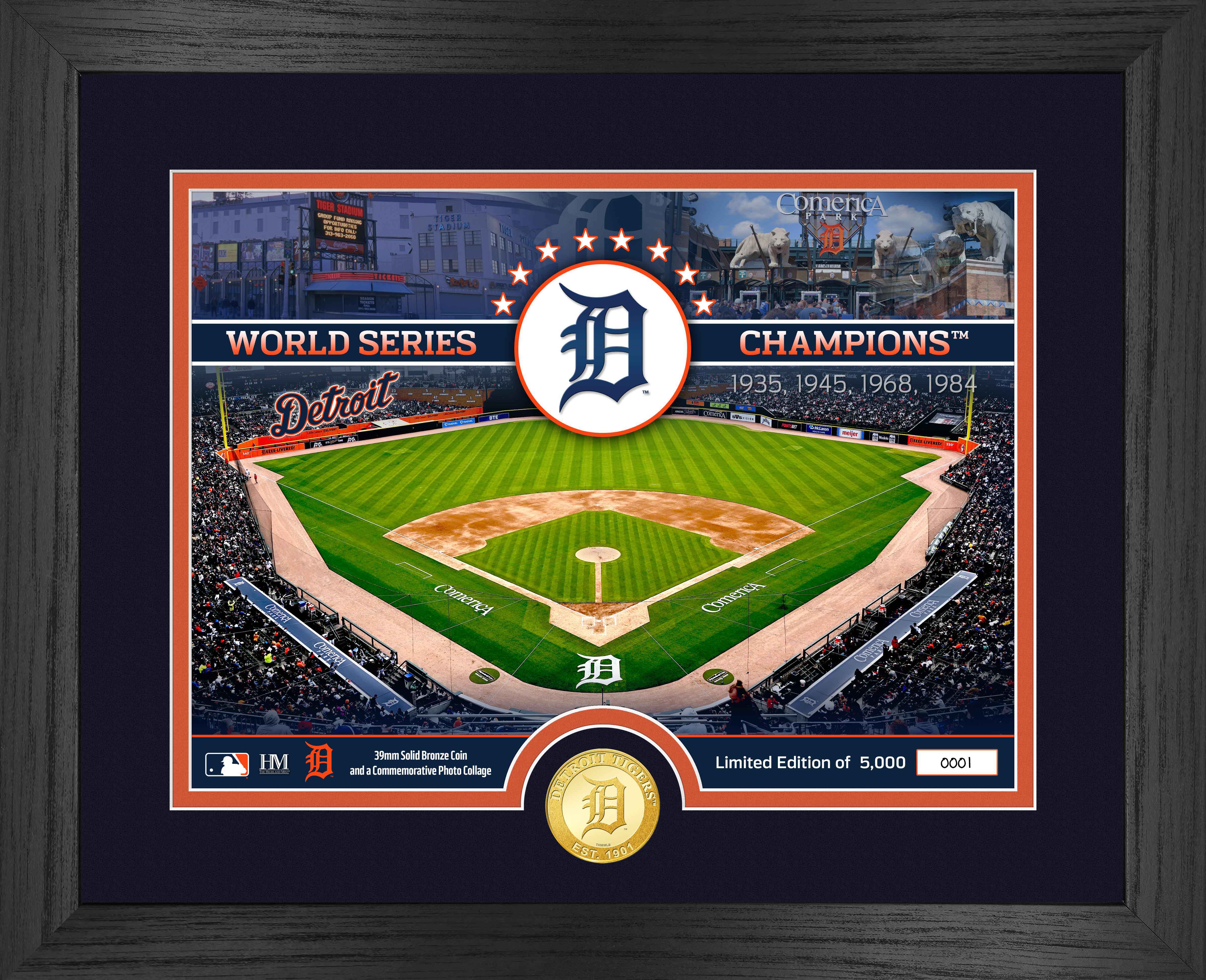 Detroit Tigers Commemorative Bronze Coin with Stadium Photo - Limited Edition Collectible for Baseball Fans & Memorabilia Enthusiasts | Perfect for Display, Gifts, and Sports Collections