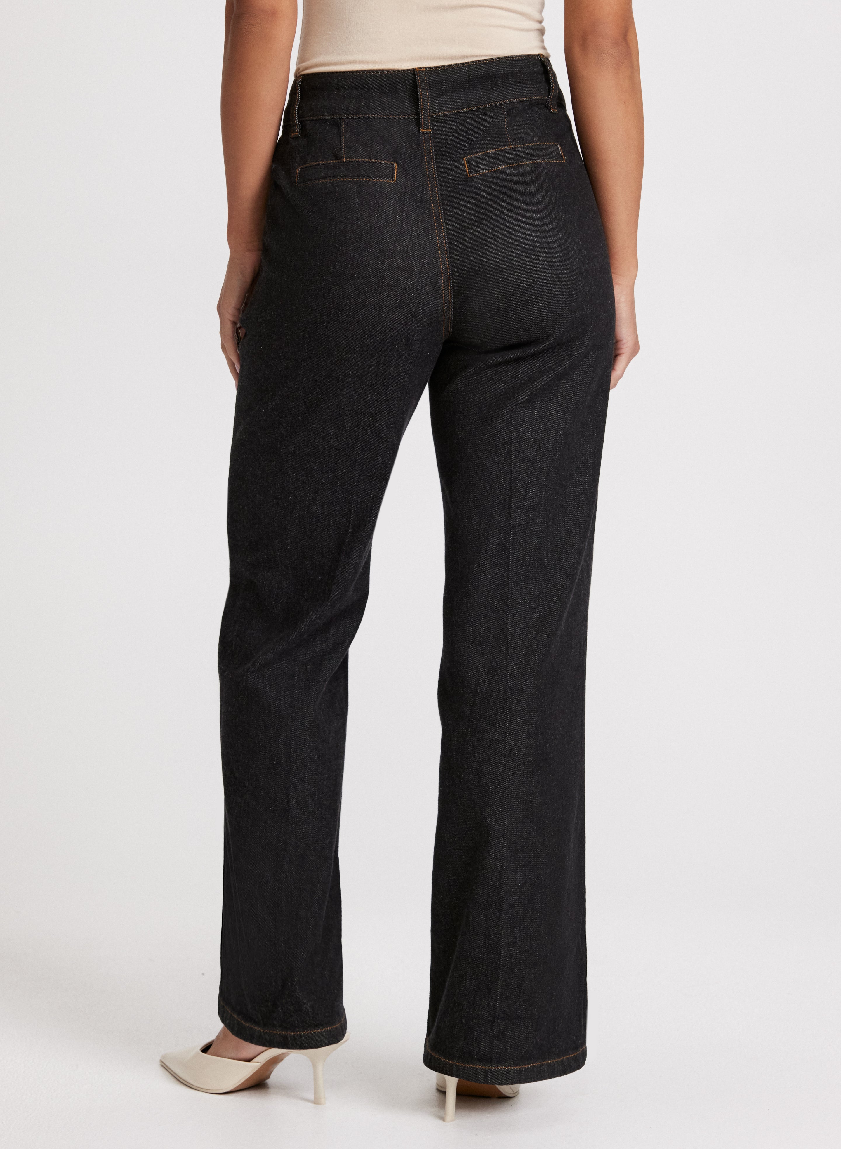 Dark Blue Flare Leg Jeans for Petites - Stretch Denim Comfort Fit (Style 4030331) | Perfect for Casual Wear, Office Outfits & Night Out