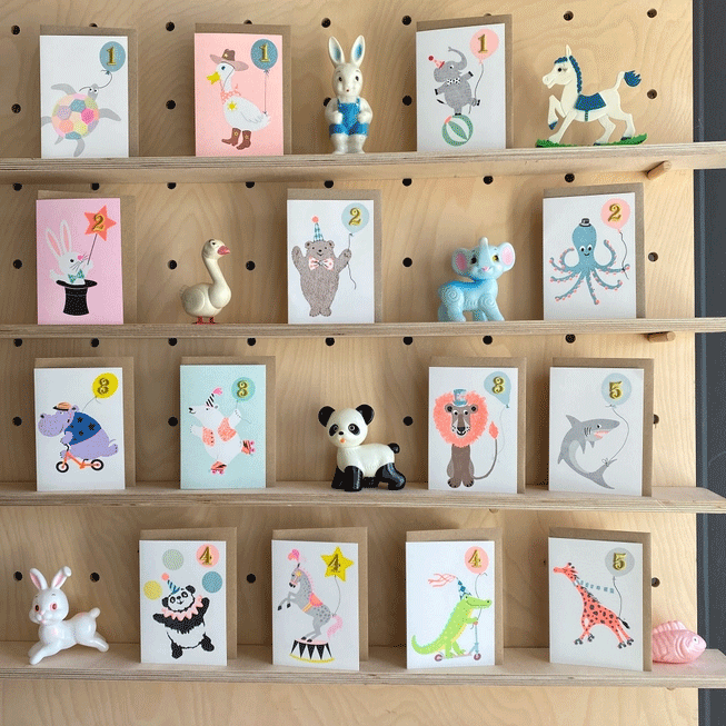 Magic Rabbit Birthday Card for 2 Year Old - Handmade Greeting Card by Petra Boase - Perfect for Toddler's Birthday Party & Gift Giving