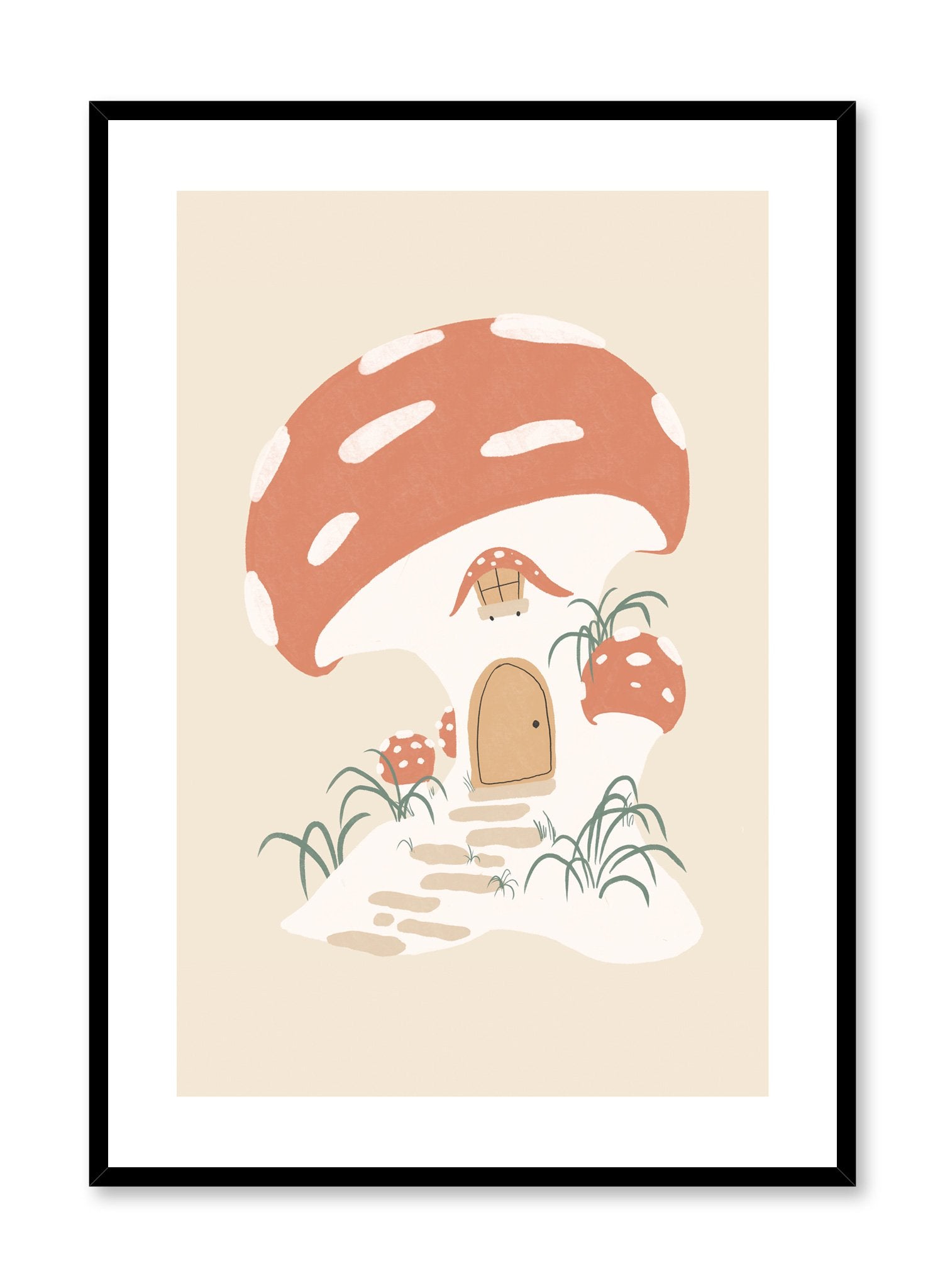 Whimsical Mushroom House Poster - Fantasy Fairy Tale Wall Art Decor for Kids Room, Nursery, or Playroom - Perfect for Bedroom, Living Room & Gift Ideas
