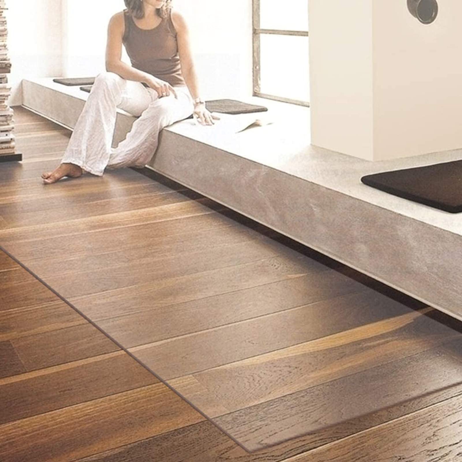 Clear Vinyl Runner Rug - Waterproof Hardwood Floor Protector for Hallway, Entryway & Foyer - Multipurpose Non-Slip Cover for Wood Floors, Tile & Table Tops - Ideal for High Traffic Areas, Home & Office Use