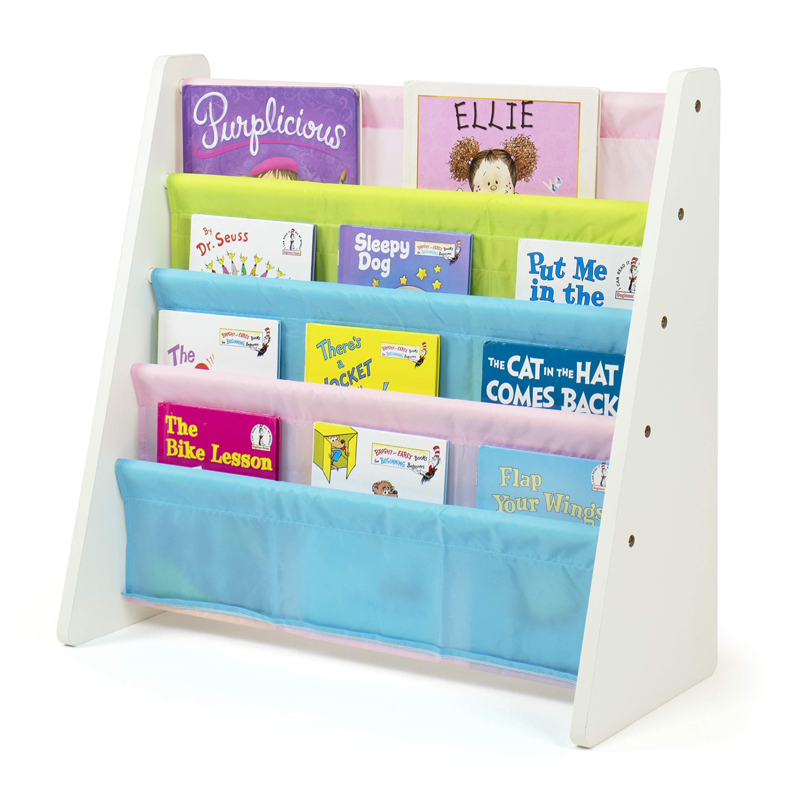 Humble Crew 16-Bin Toy Organizer & Book Rack Storage Shelf - Pastel Collection | Kids Room Organization, Playroom Storage & Nursery Decor Solution