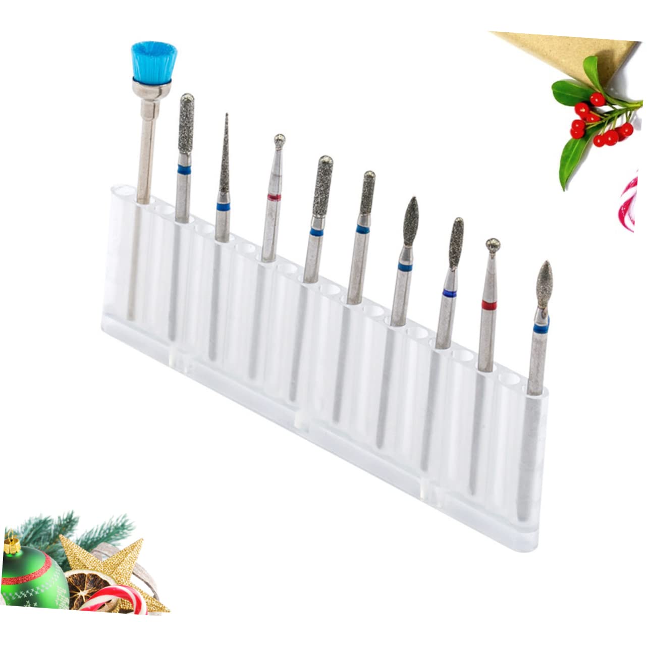 Professional 10-Piece Minkissy Nail Drill Bits Set - Silver Steel Manicure Grinding Heads for Acrylic, Gel & Natural Nails - Perfect for Salon & Home Nail Care