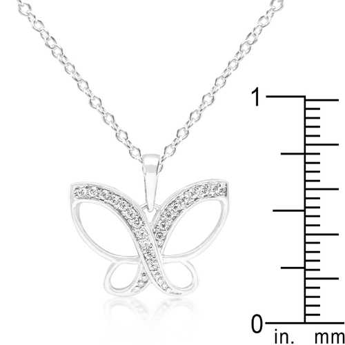 Elegant Butterfly Cubic Zirconia Pendant Necklace for Women - Sterling Silver Jewelry Gift for Birthday, Anniversary & Valentine's Day | Perfect for Everyday Wear & Special Occasions
