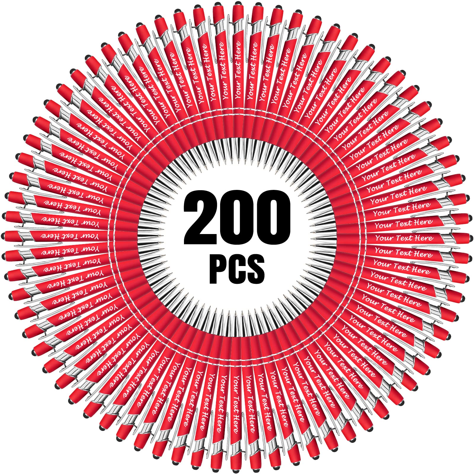 Custom Engraved Ballpoint Pens with Stylus Tip - Personalized Business Pens for Men & Women - Bulk Order Up to 1000 Pens - Perfect for Corporate Gifts, Graduations, Teacher Appreciation & Anniversaries - Ideal for Office Use, Promotional Events & Special Occasions
