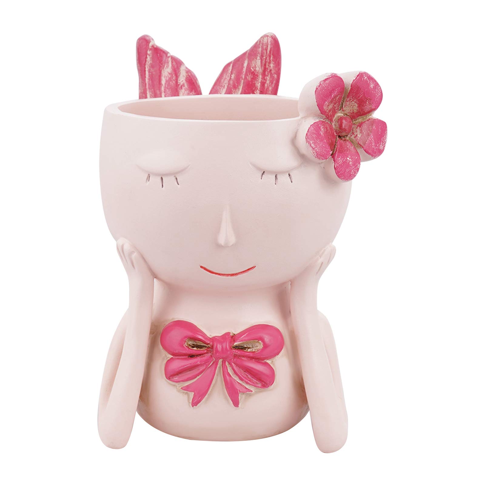 Homozy Beauty Fish-Shaped Mermaid Flower Pot - Mini Desk Decor for Kids, Small Succulent Plant Pot with Drainage Hole, Indoor & Outdoor Home Decor (Red) - Perfect for Office Desk, Living Room, Garden & Gift Giving