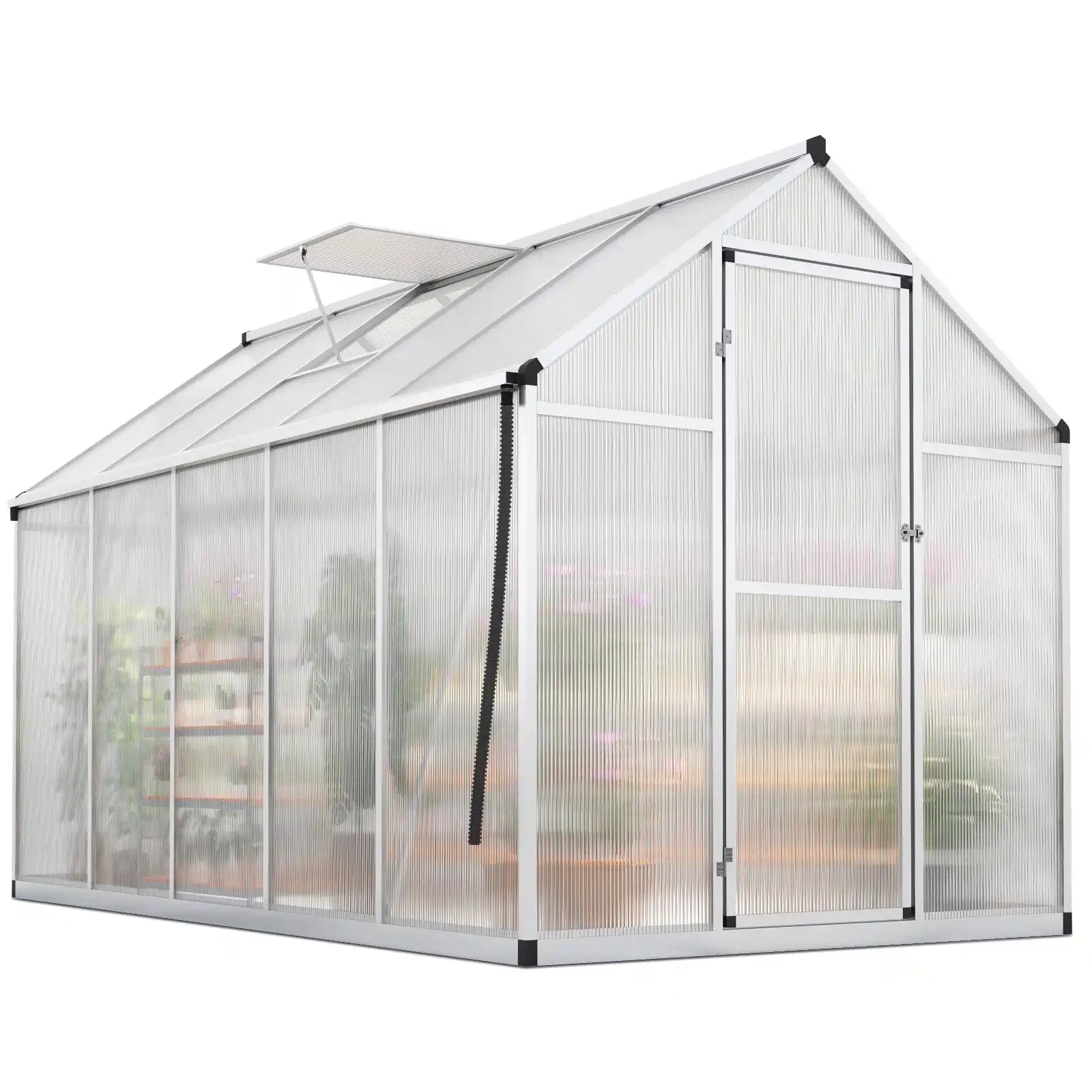 Premium Walk-in Polycarbonate Greenhouse Kit - 6'x8' Sturdy & Weatherproof Backyard Garden Greenhouse for Year-Round Planting | Perfect for Vegetables, Flowers & Seed Starting