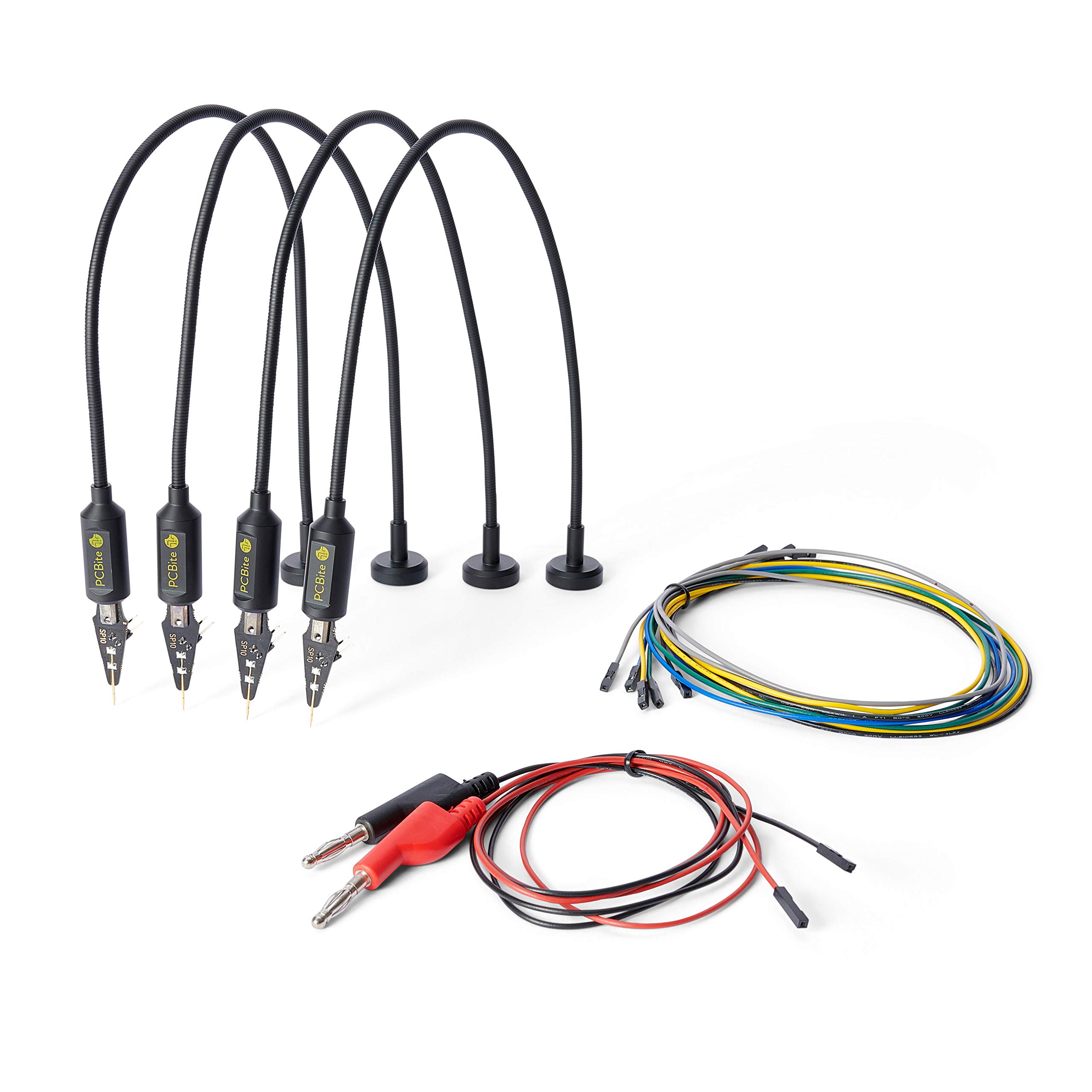 4x SP10 Digital Test Probes with Alligator Clips - Precision Electronics Testing Tools for PCB Repair, Circuit Debugging & DIY Projects - Perfect for Engineers, Hobbyists & STEM Education