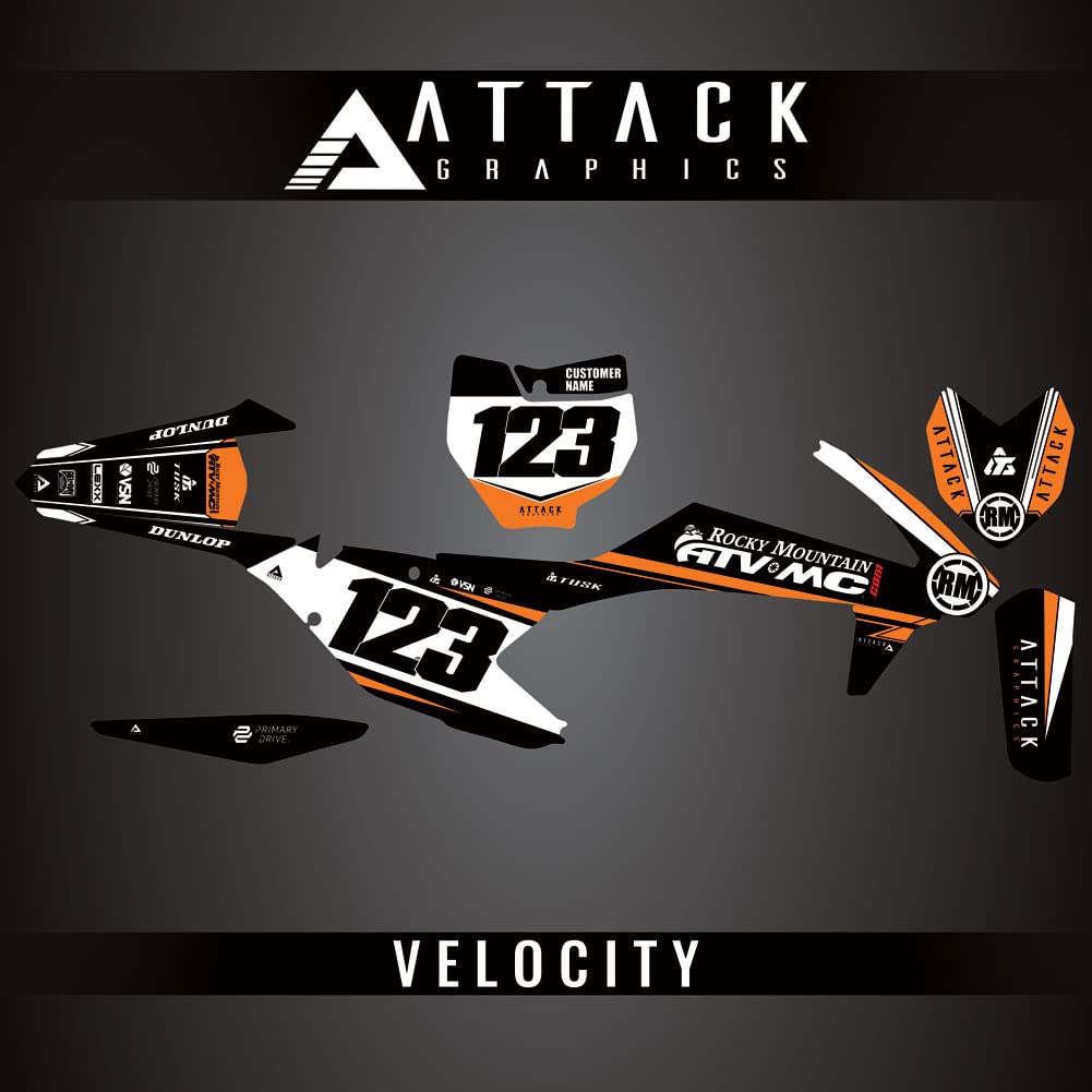 Custom KTM 250 XC 2018 Complete Bike Graphics Kit by Attack Graphics - High-Quality Dirt Bike Decals for Motocross & Off-Road Racing