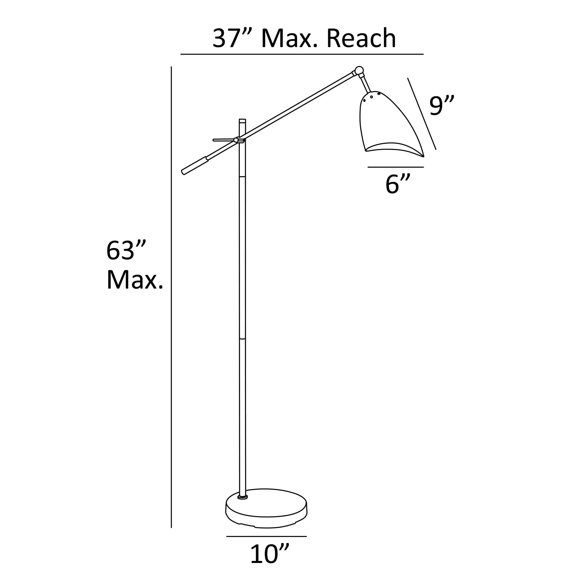 Lite Source Tanko Adjustable Reading Floor Lamp in Black & Antique Brass - Perfect for Living Room, Bedroom, or Office Lighting