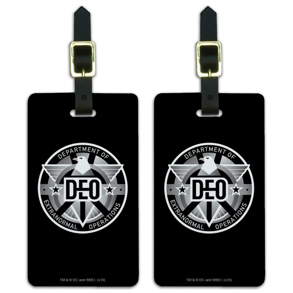 Supergirl TV Series DEO Emblem Luggage ID Tags - 2 Pack for Travel Bags, Suitcases & Backpacks - Perfect for Comic Con & Superhero Fans