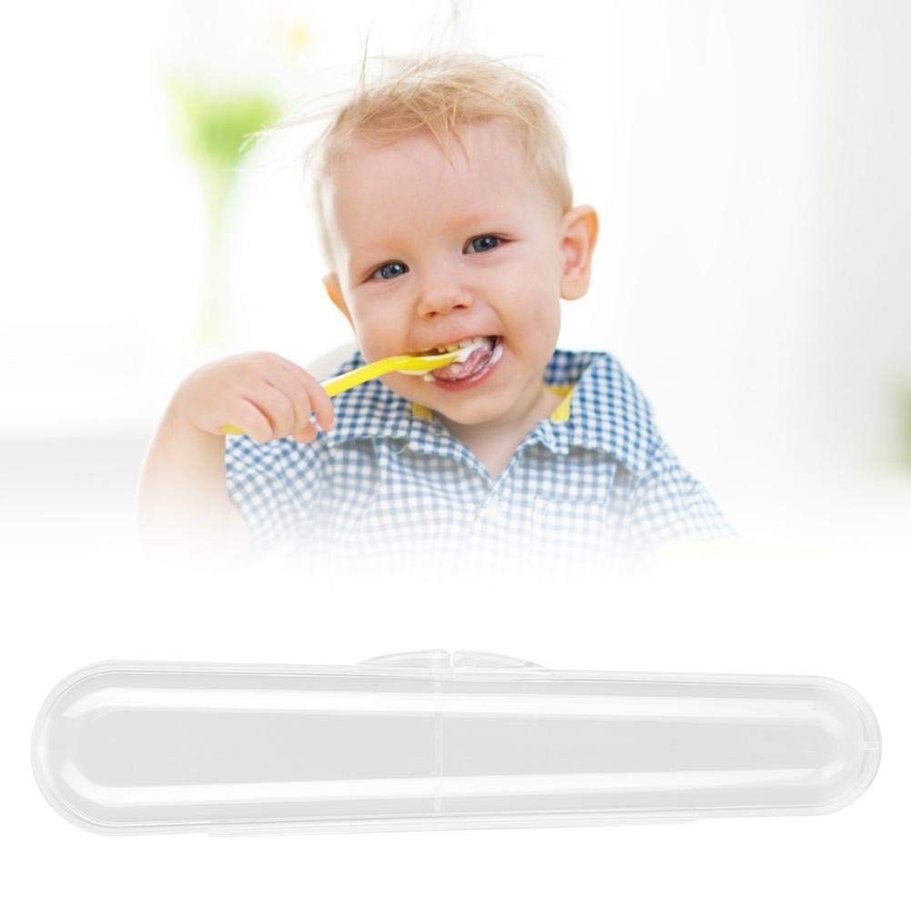 Food Grade Single Storage Box - Baby Silicone Spoon & Stainless Steel Cutlery Set with Transparent Travel Case | Portable Tableware Organizer for Kids, Travel, Picnics & School Lunches