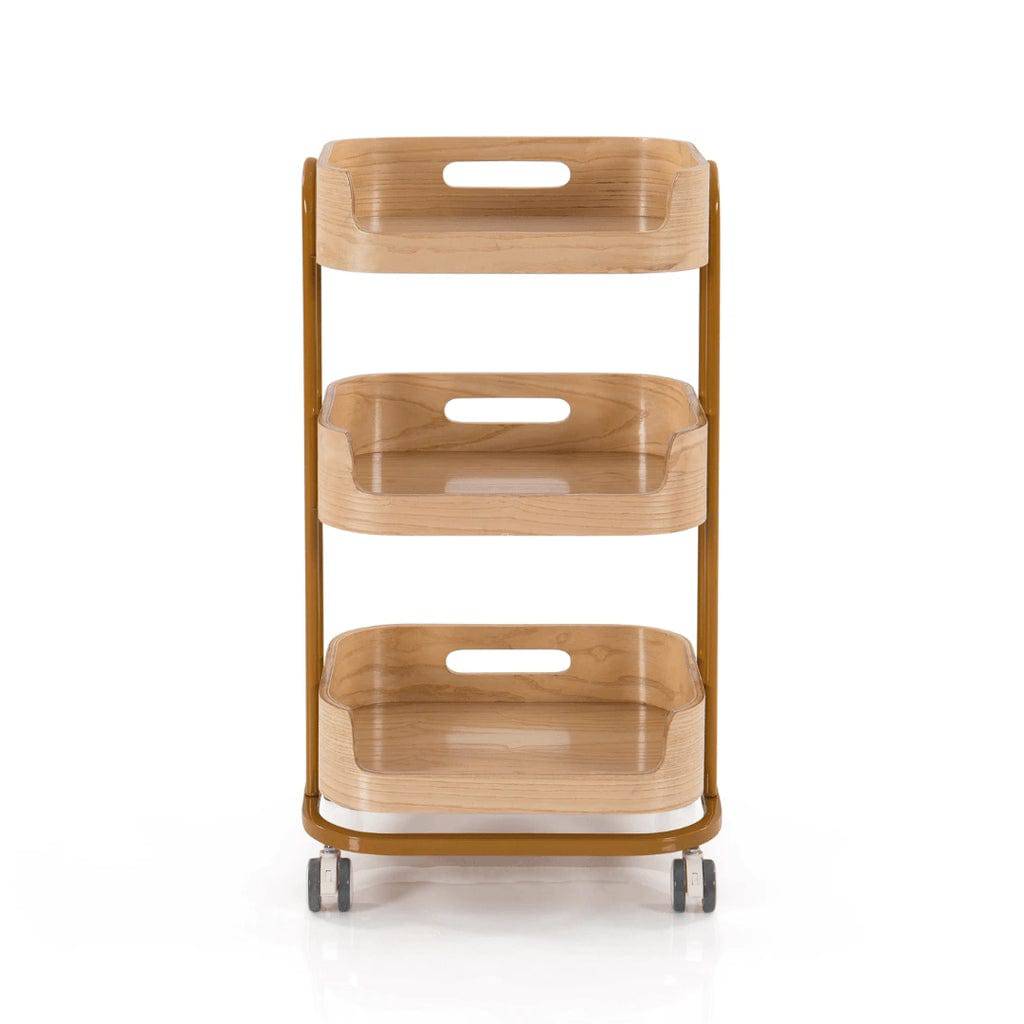 Beauty Salon Rolling Trolley Cart - Professional Mobile Storage Organizer for Hair Stylists & Nail Technicians - Perfect for Salon, Spa & Home Use - Burlywood Finish