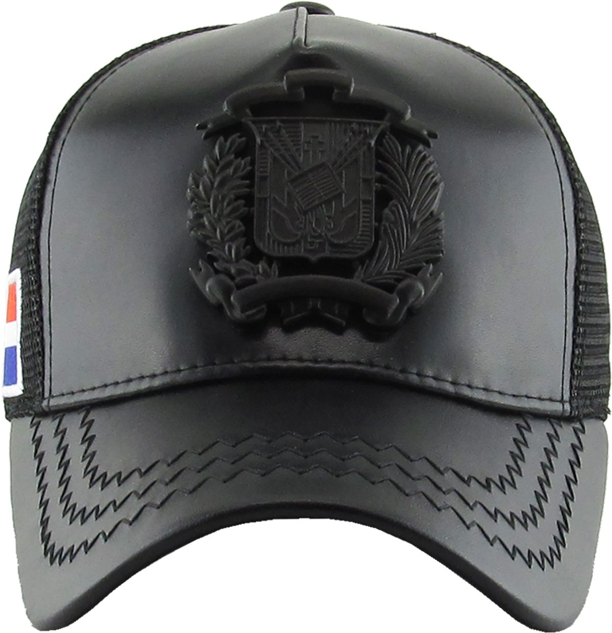 Dominican Republic Gold Badge Wolf Rooster Tuna Trucker Cap - Adjustable Snapback Hat for Men & Women | Perfect for Fishing, Outdoor Adventures & Streetwear Fashion