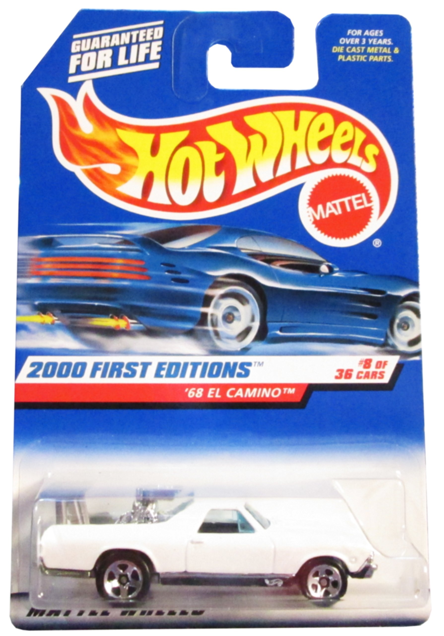 Hot Wheels 2000 First Editions '68 El Camino 8/36 Diecast Car - White Collectible Toy for Kids & Adults - Perfect for Display, Gifts, and Racing Play