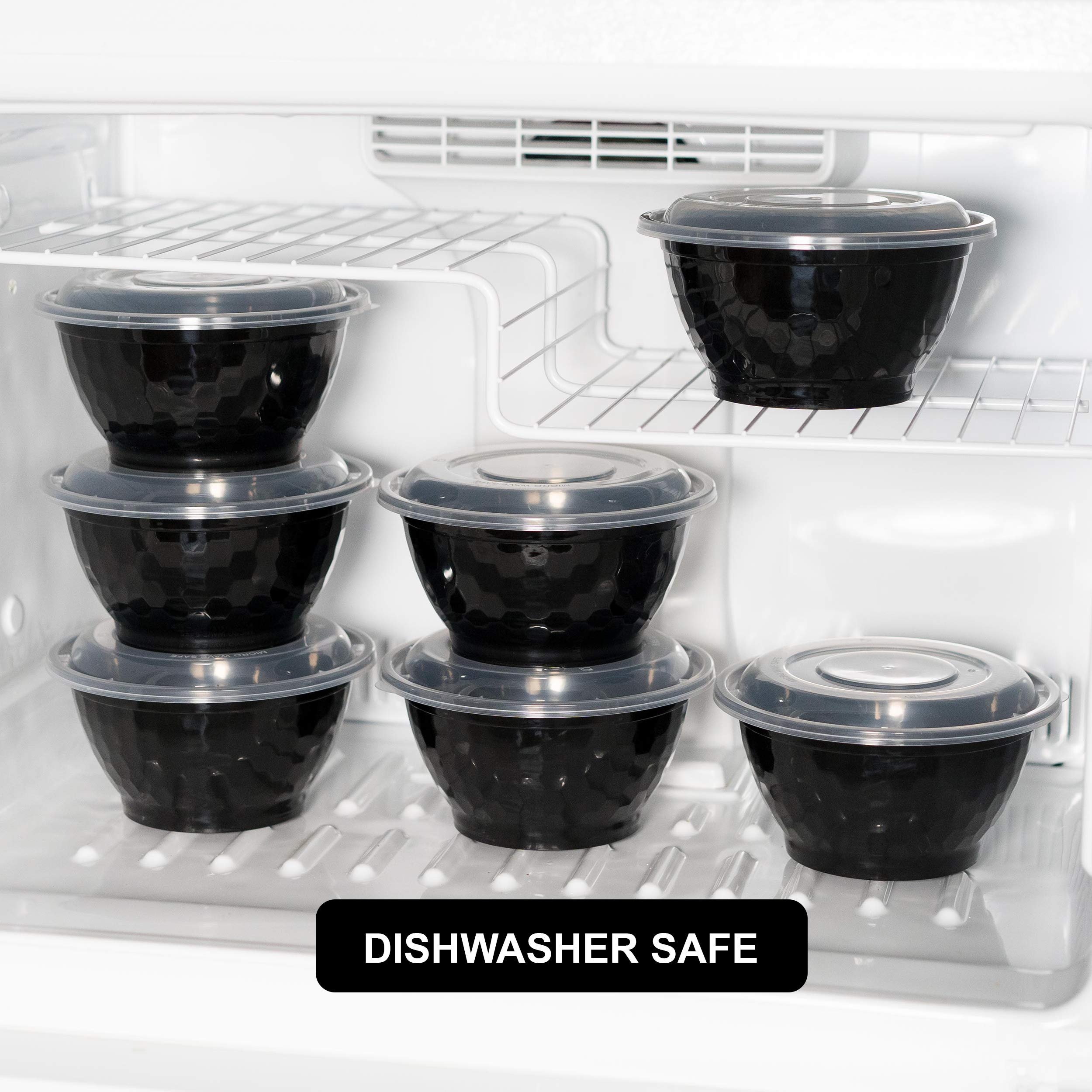Freshware 10-Pack BPA-Free Meal Prep Containers | 42 oz Stackable Bento Box & Food Storage Bowls with Lids | Microwave, Dishwasher & Freezer Safe | Perfect for Office Lunch, Meal Prepping, Picnics & Leftovers