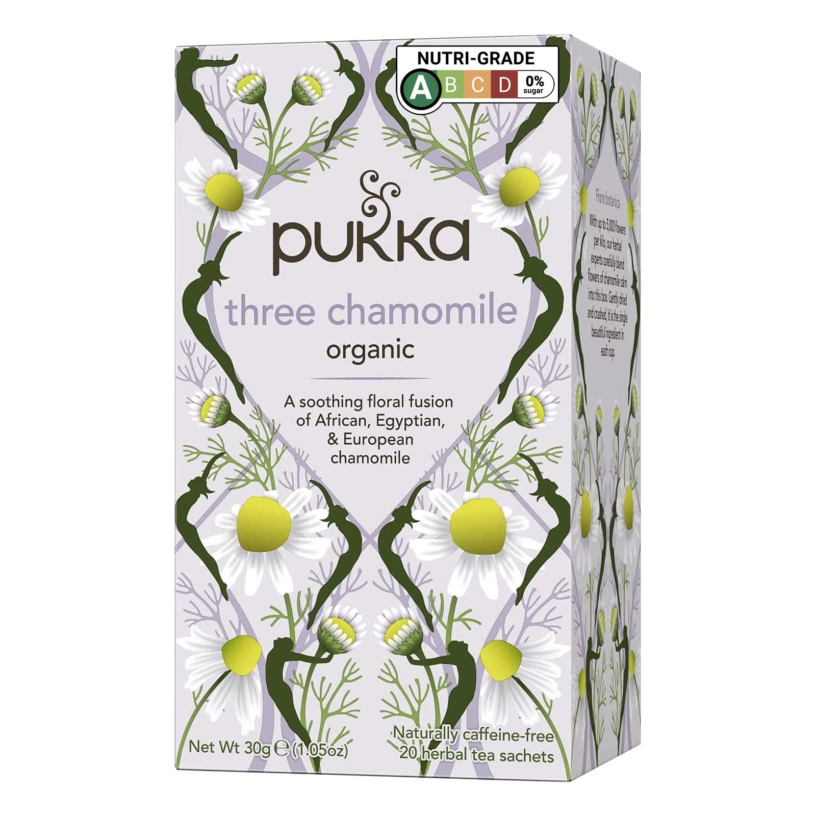 Organic Three Chamomile Herbal Tea Bags - 20 Count | Premium Relaxing & Sleep Aid | Perfect for Stress Relief, Nighttime Routine & Wellness